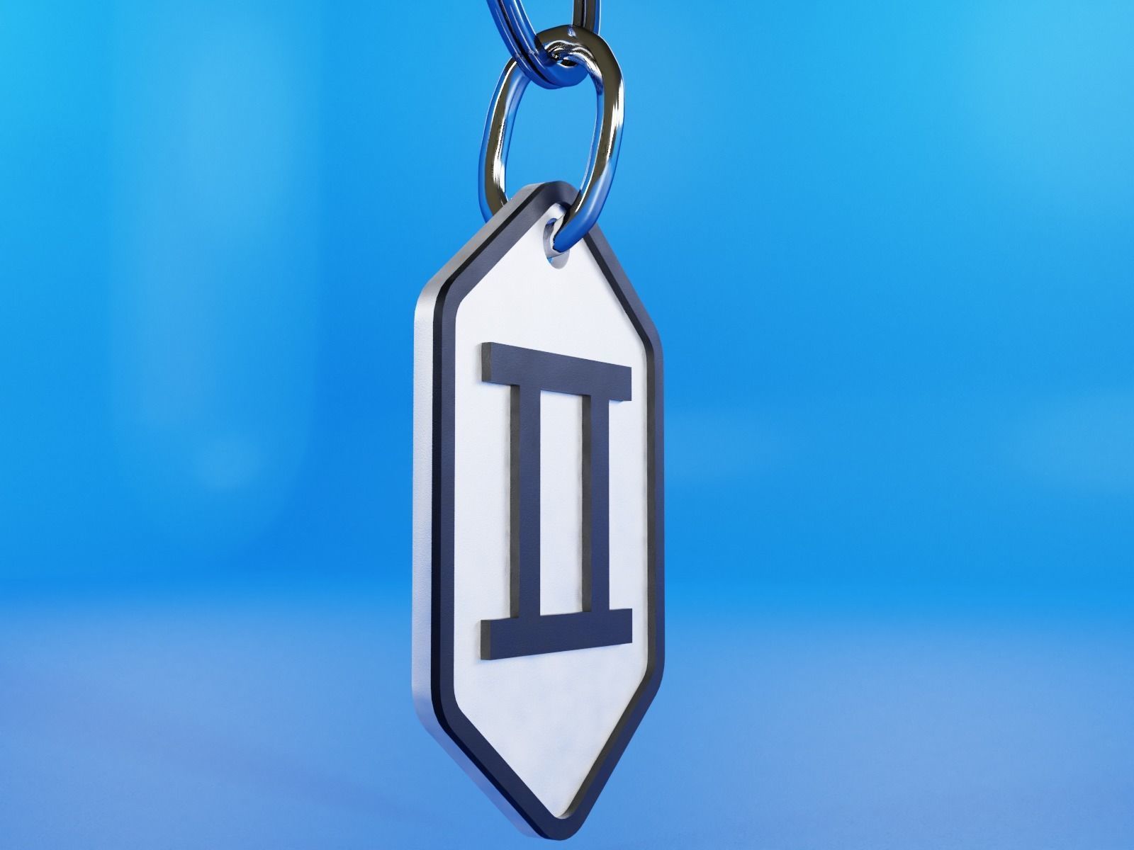 Gemini pendant key ring 3D print model_8