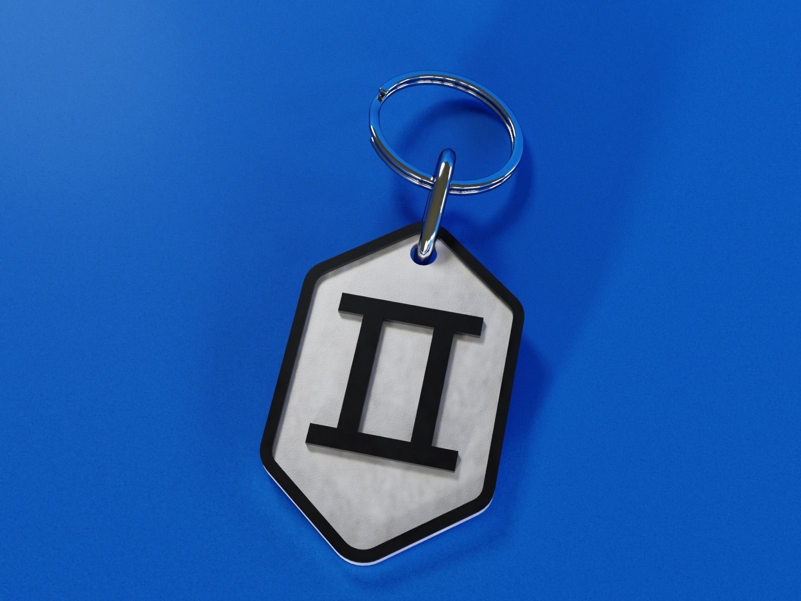 Gemini pendant key ring 3D print model_2