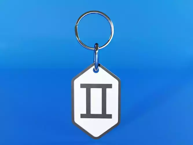 Gemini pendant key ring 3D print model