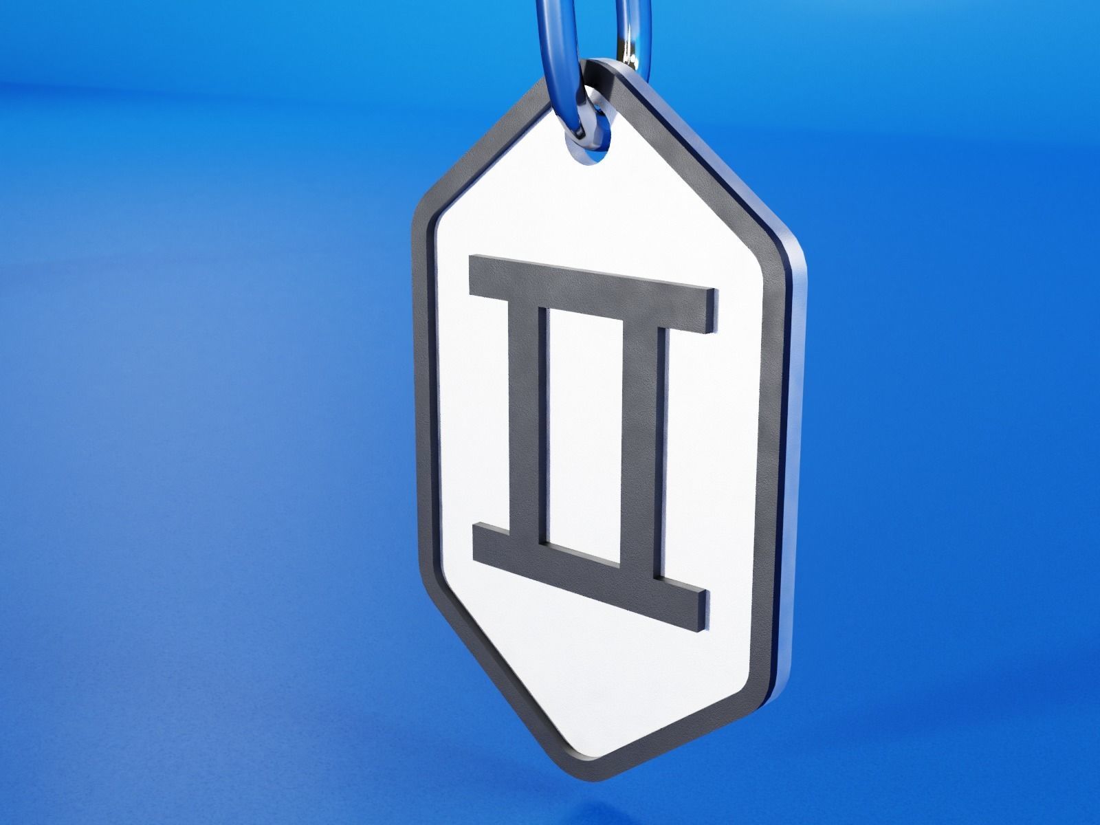 Gemini pendant key ring 3D print model_7