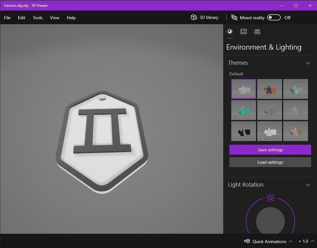 Gemini pendant key ring 3D print model_19