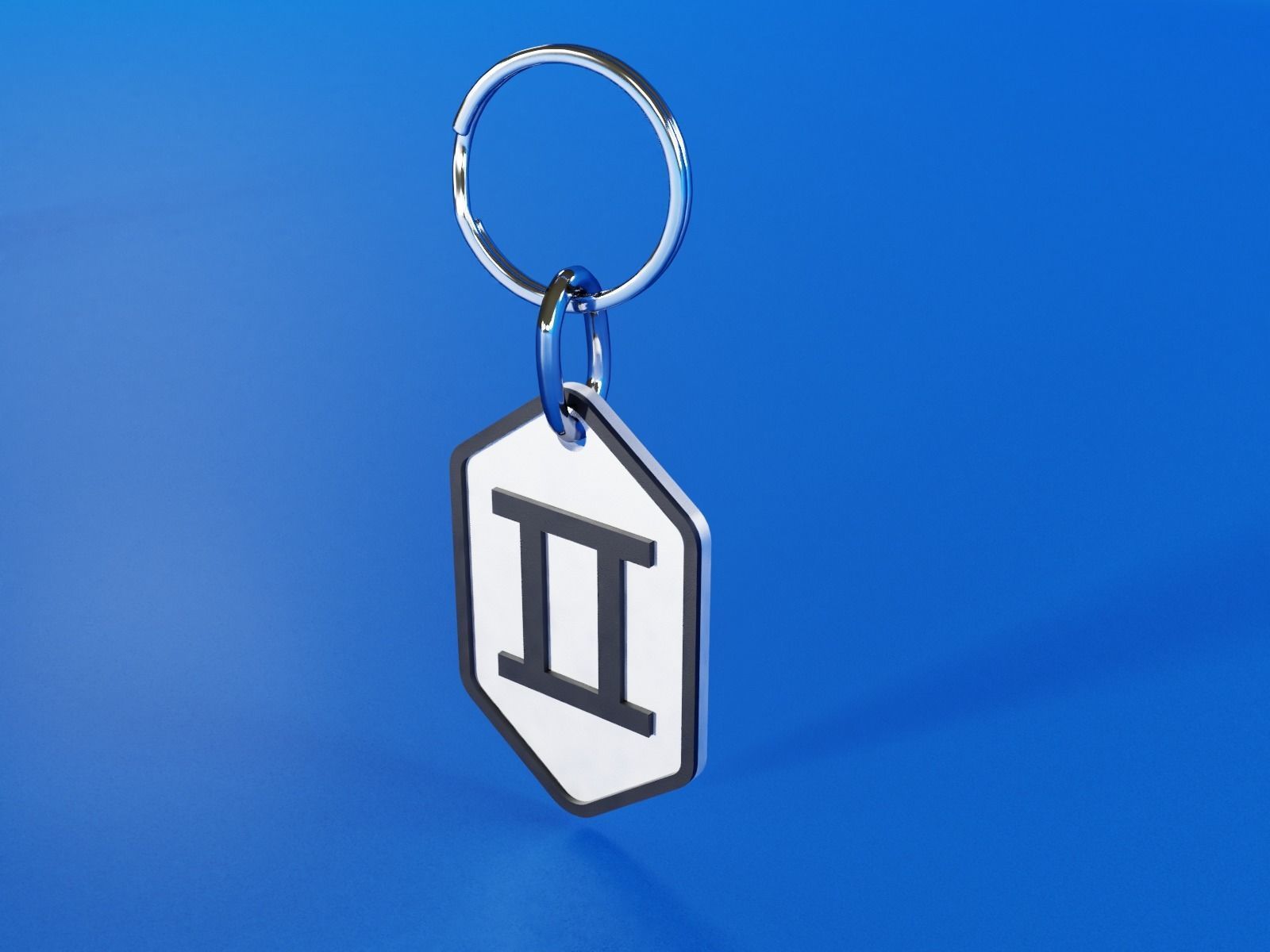 Gemini pendant key ring 3D print model_10