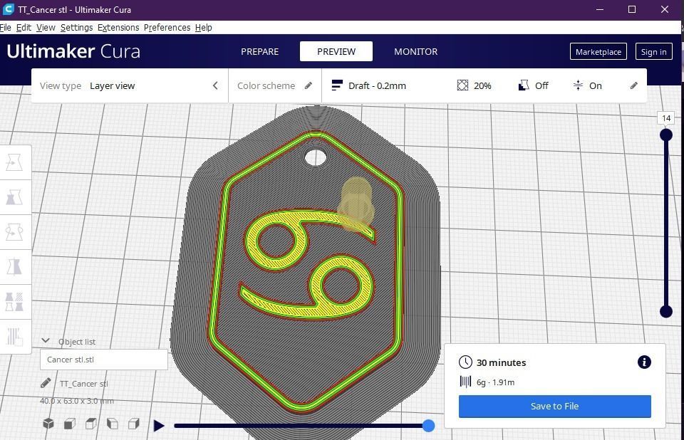 Cancer pendant key ring 3D model 3D printable | CGTrader