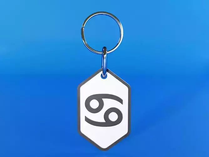 Cancer pendant key ring 3D print model
