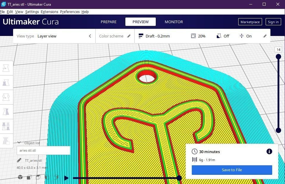 Aries pendant key ring 3D print model_12
