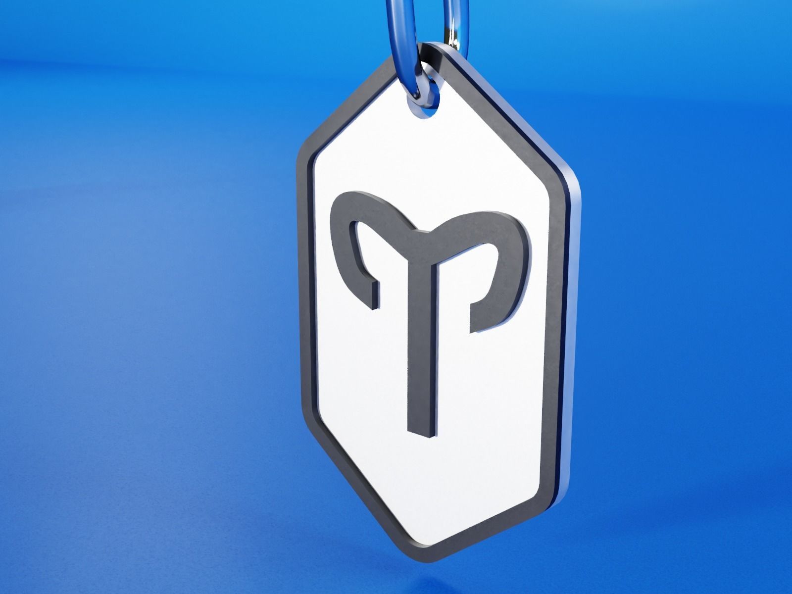 Aries pendant key ring 3D print model_7