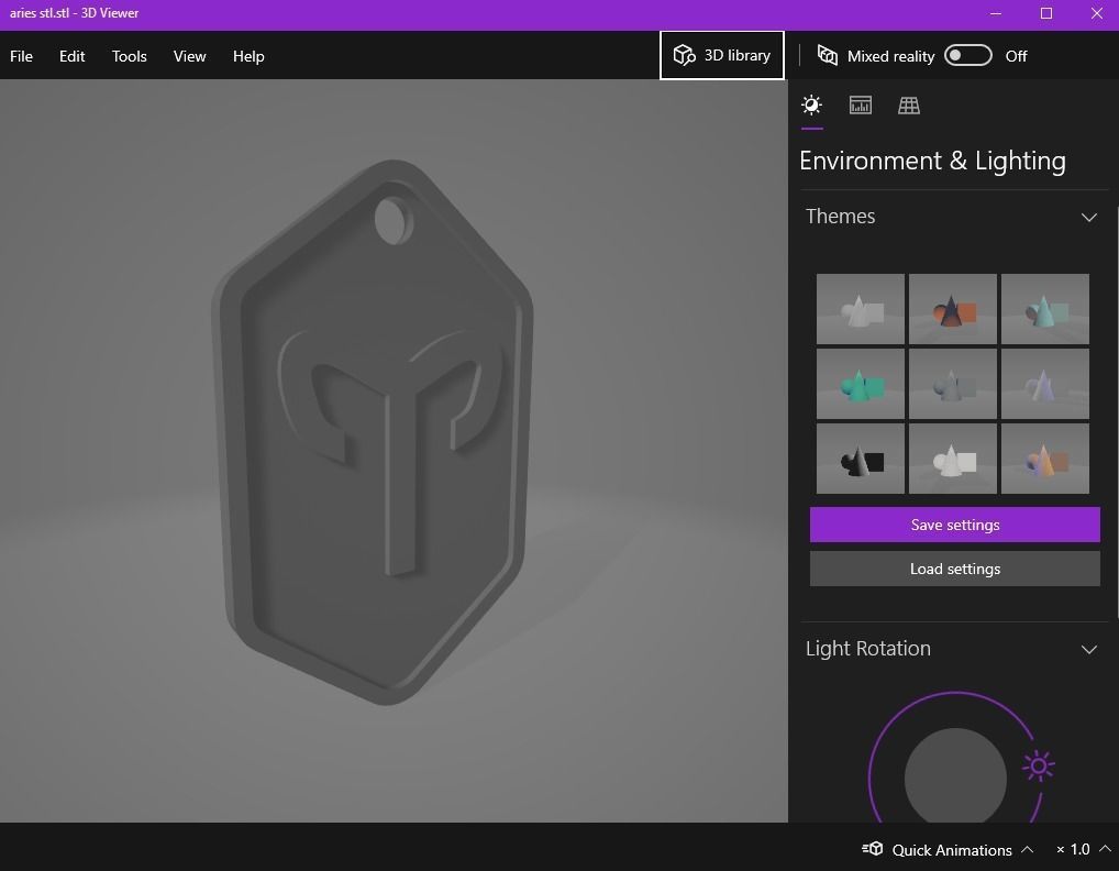 Aries pendant key ring 3D print model_13