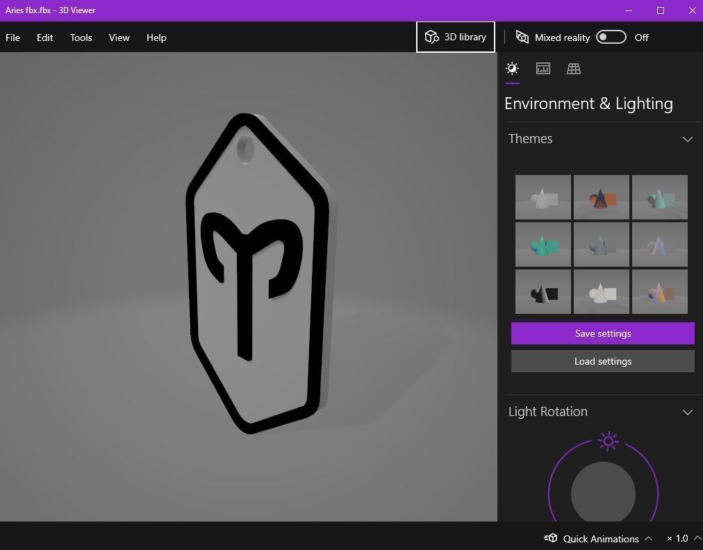 Aries pendant key ring 3D print model_15