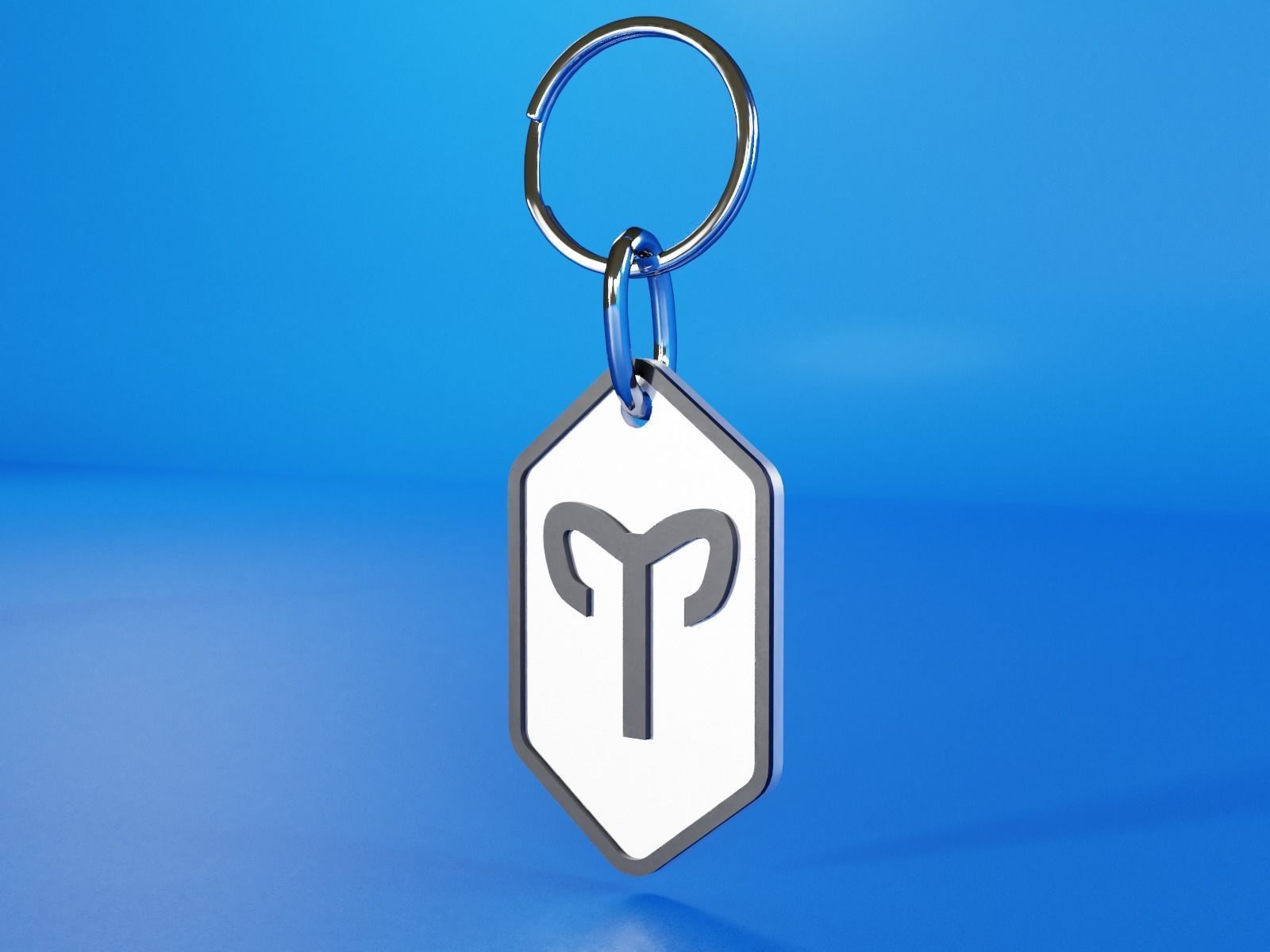 Aries pendant key ring 3D print model_5