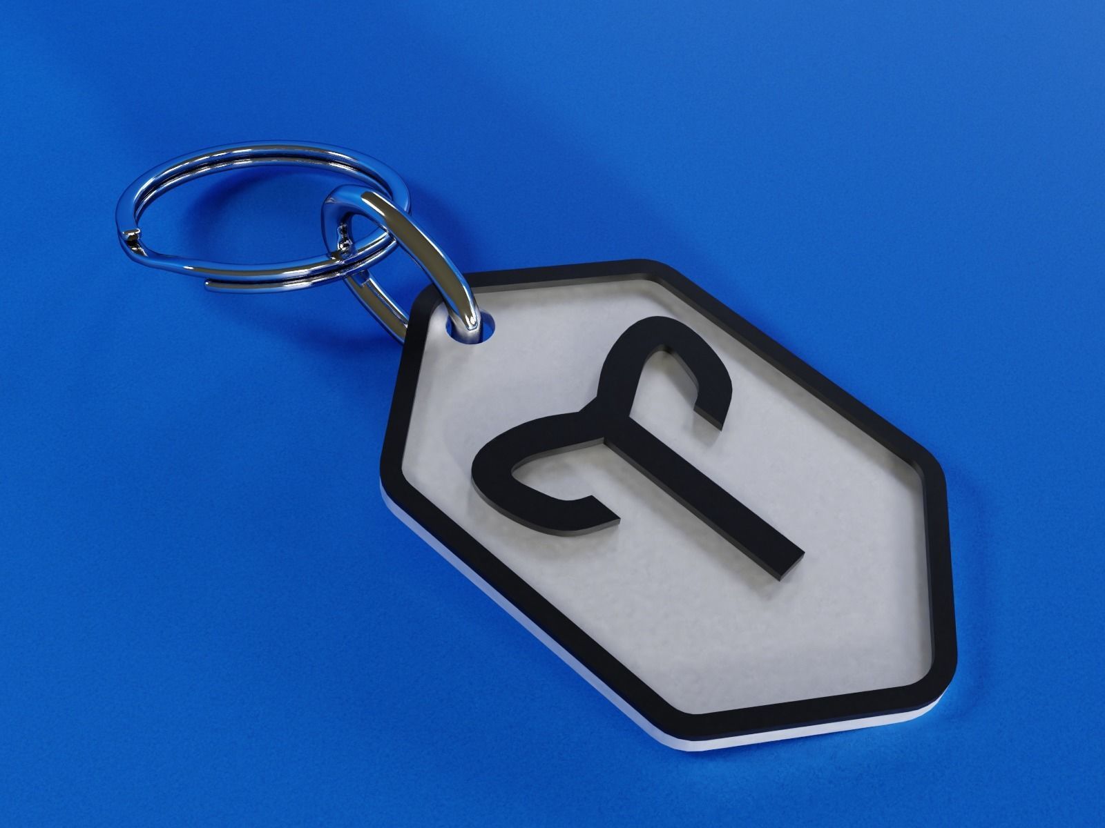 Aries pendant key ring 3D print model_3