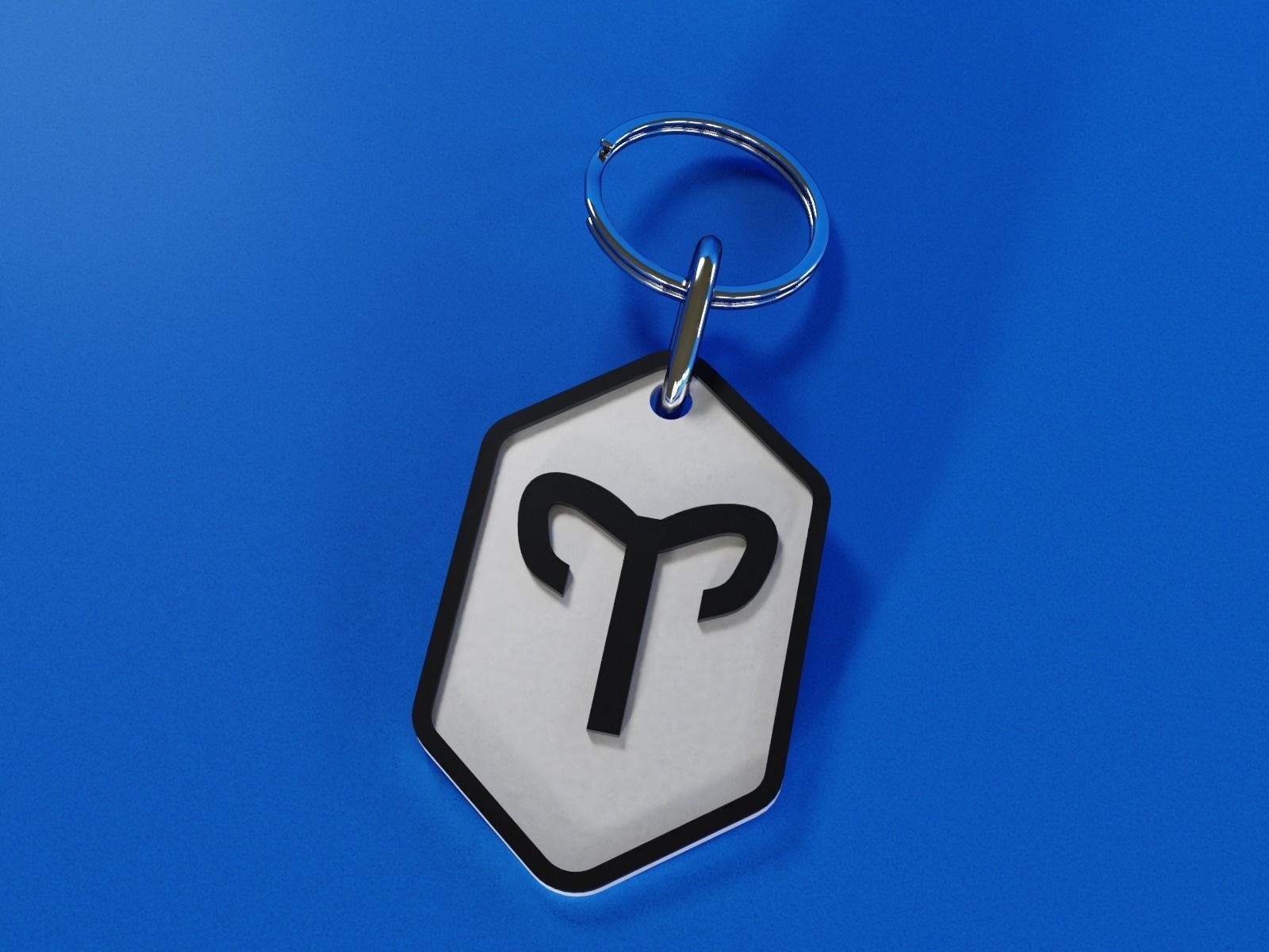 Aries pendant key ring 3D print model_2
