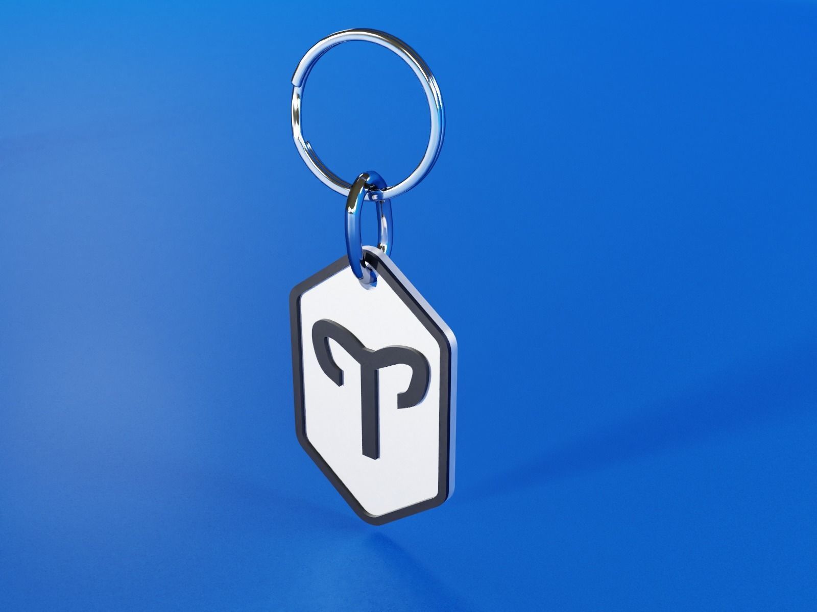 Aries pendant key ring 3D print model_10