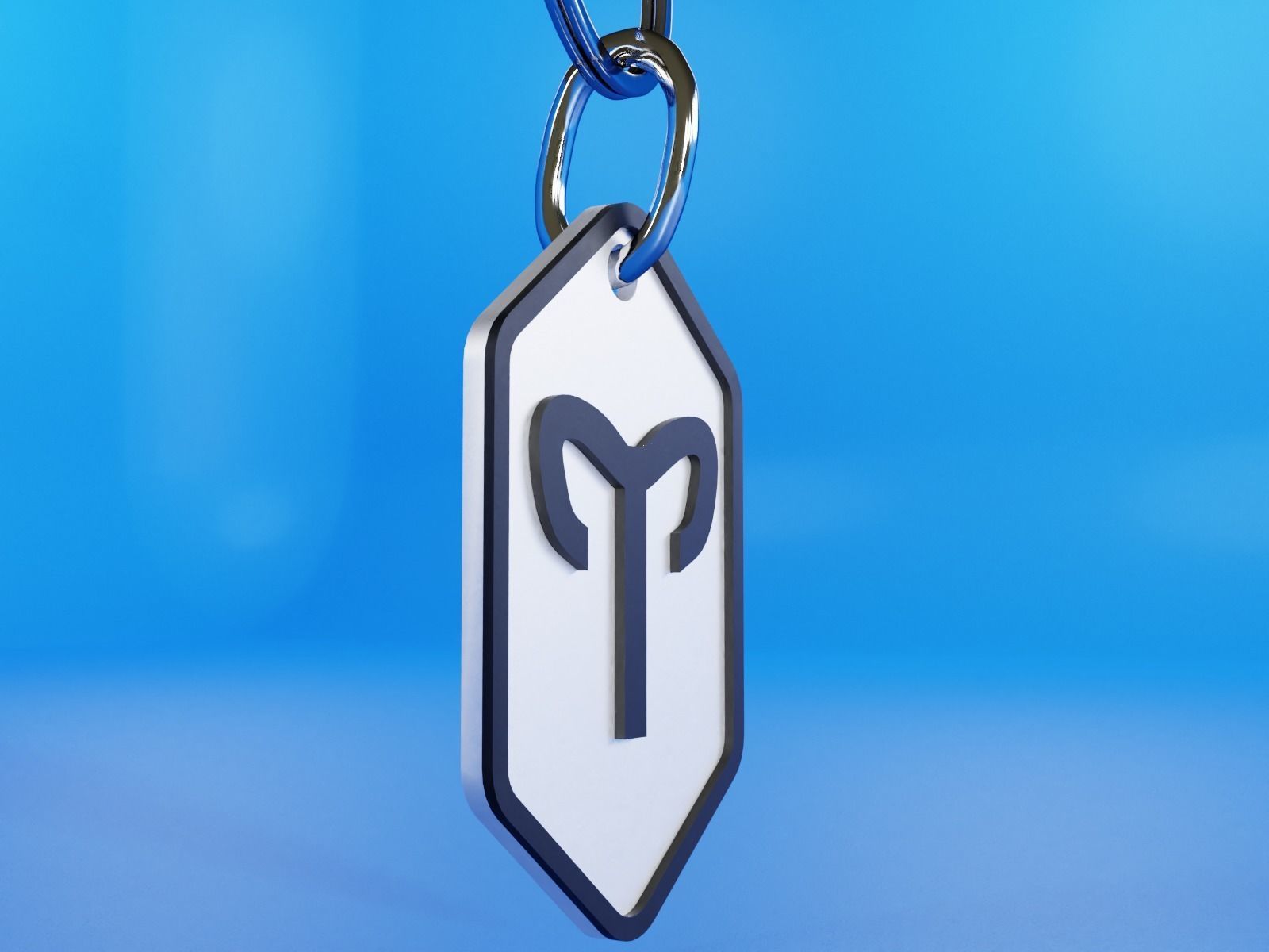 Aries pendant key ring 3D print model_8