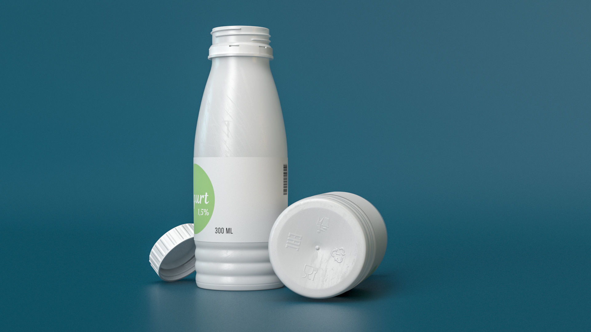 Yogurt Bottle 300ml 3D model  3D model_3