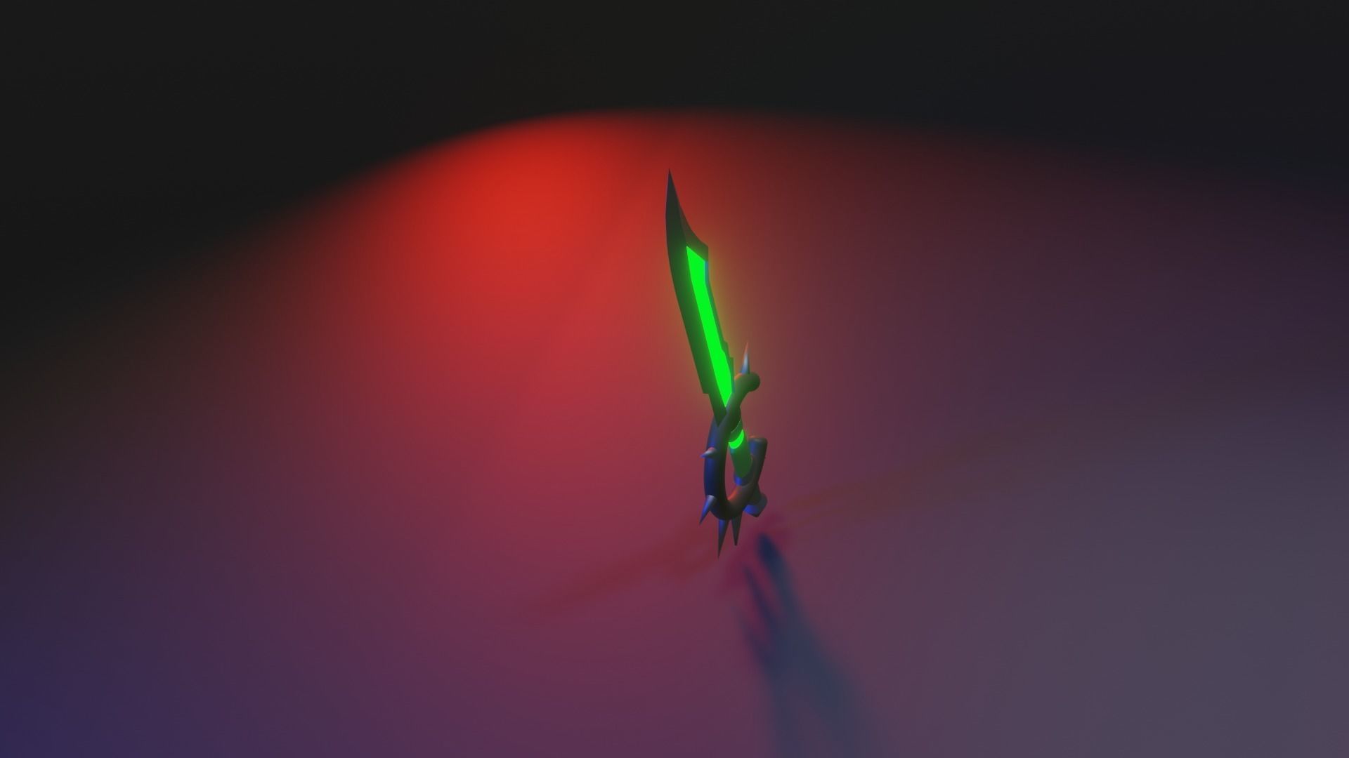 Dagger sword with light Low-poly 3D model_2