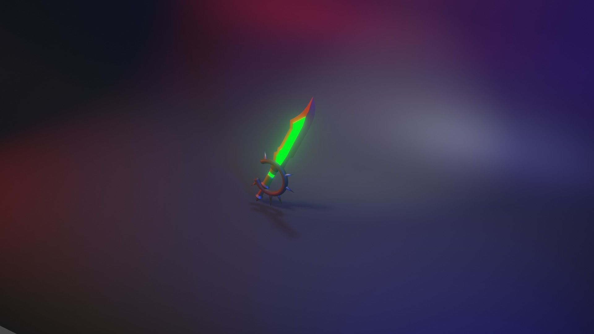 Dagger sword with light Low-poly 3D model_1