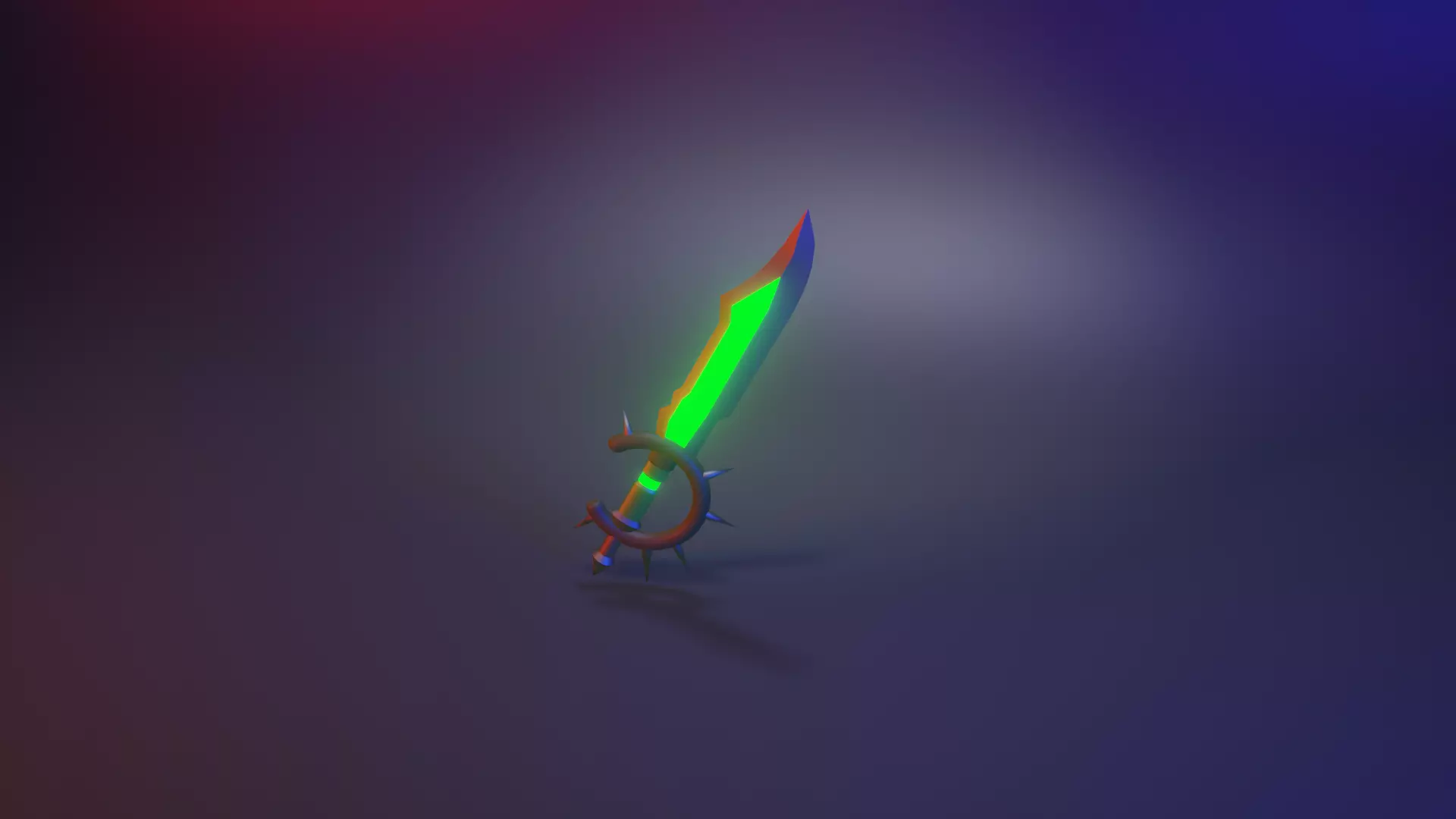 Dagger sword with light Low-poly 3D model_0