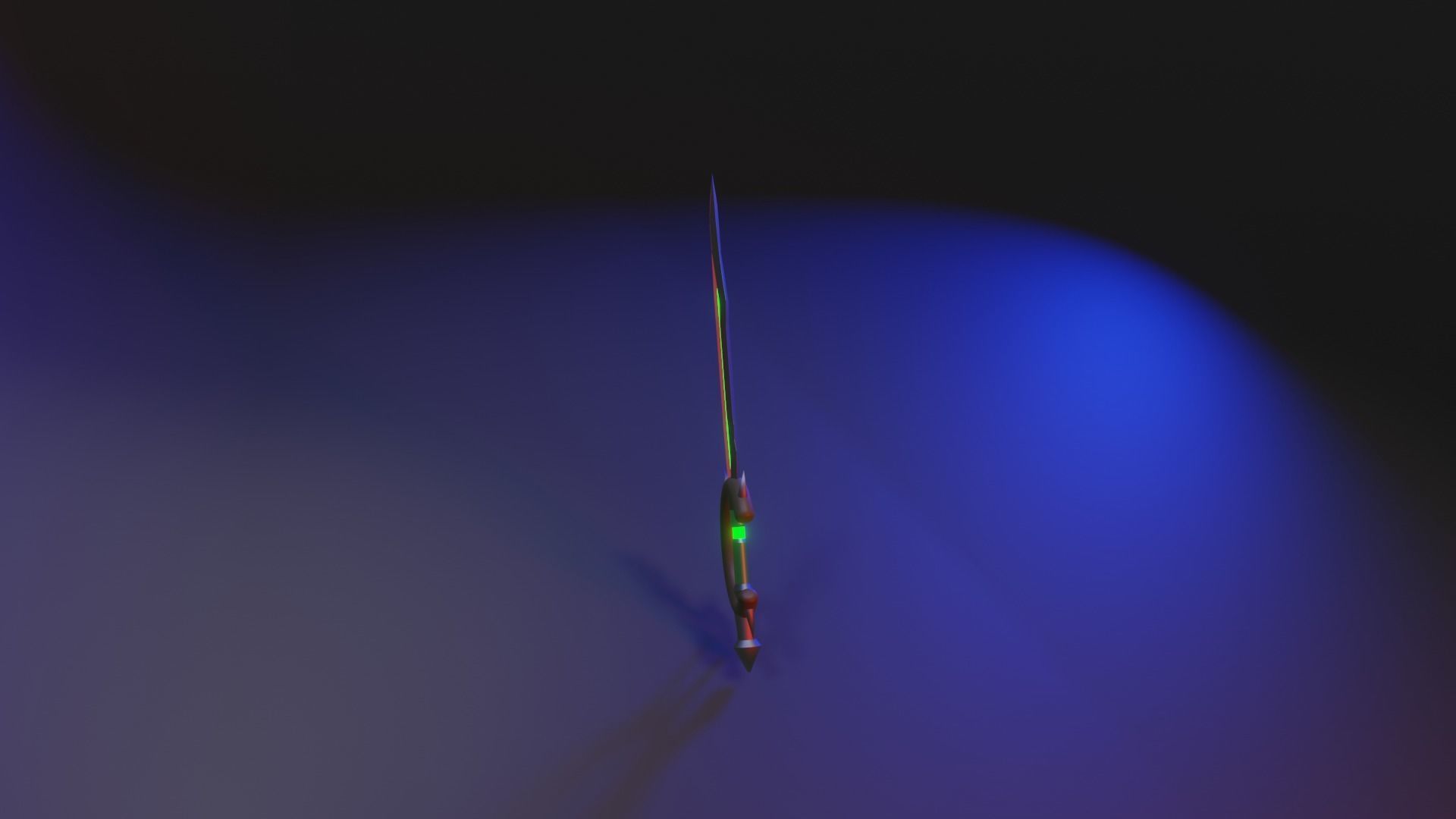 Dagger sword with light Low-poly 3D model_3