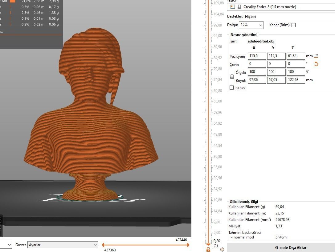 Adele bust 3D print model_21