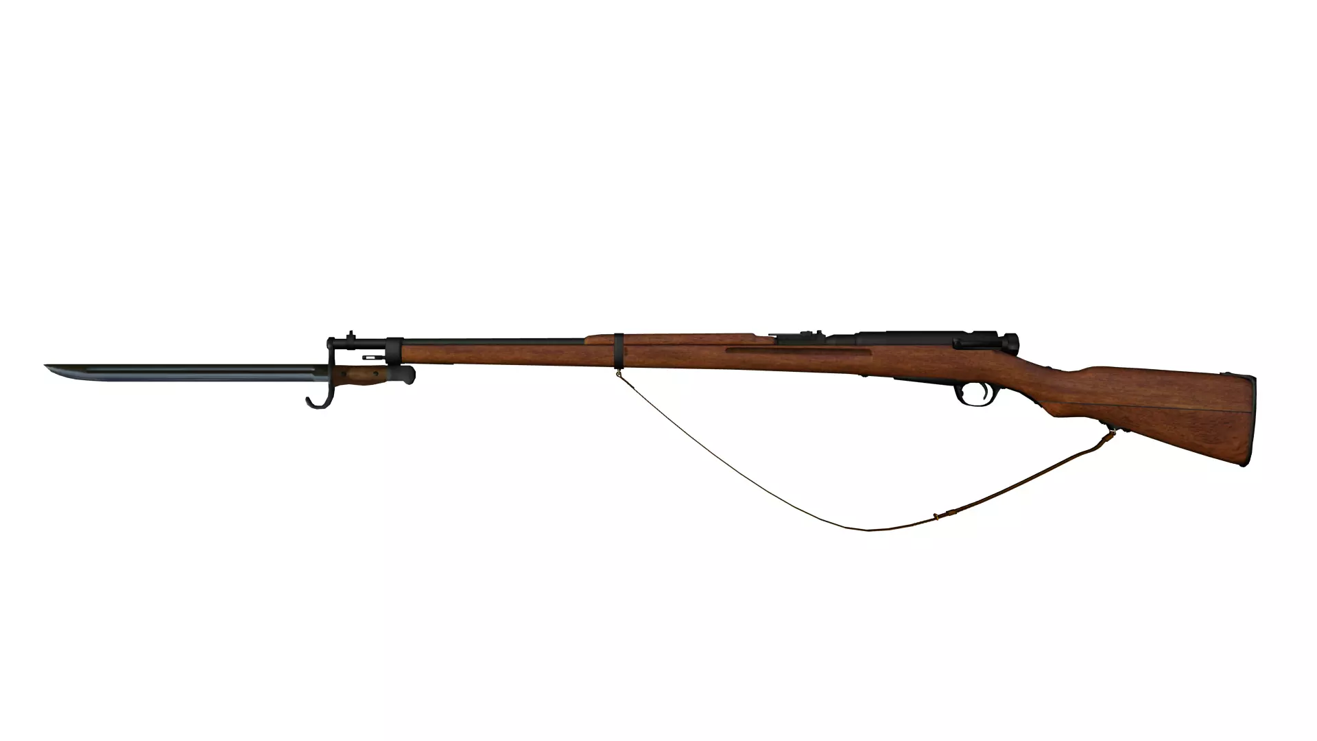 Japanese type38 rifle Low-poly 3D model_0