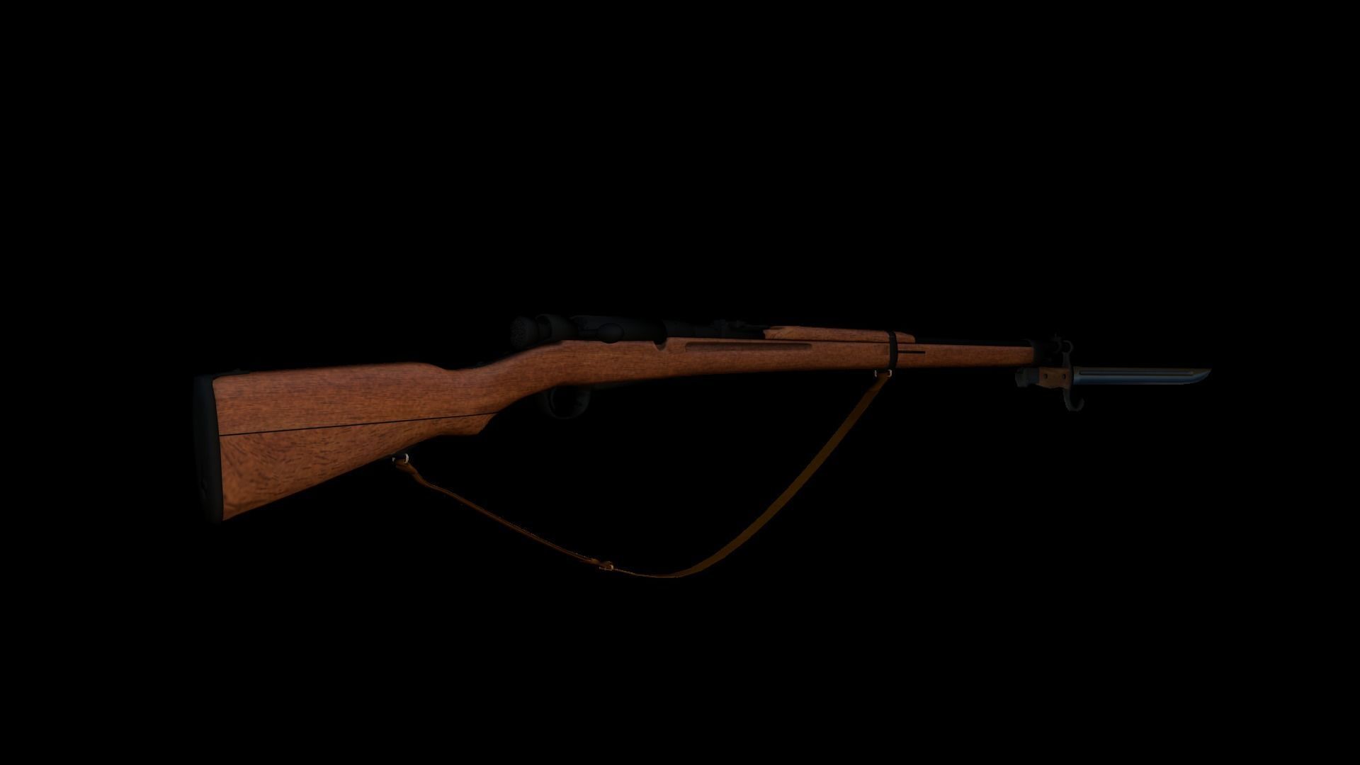 Japanese type38 rifle Low-poly 3D model_8