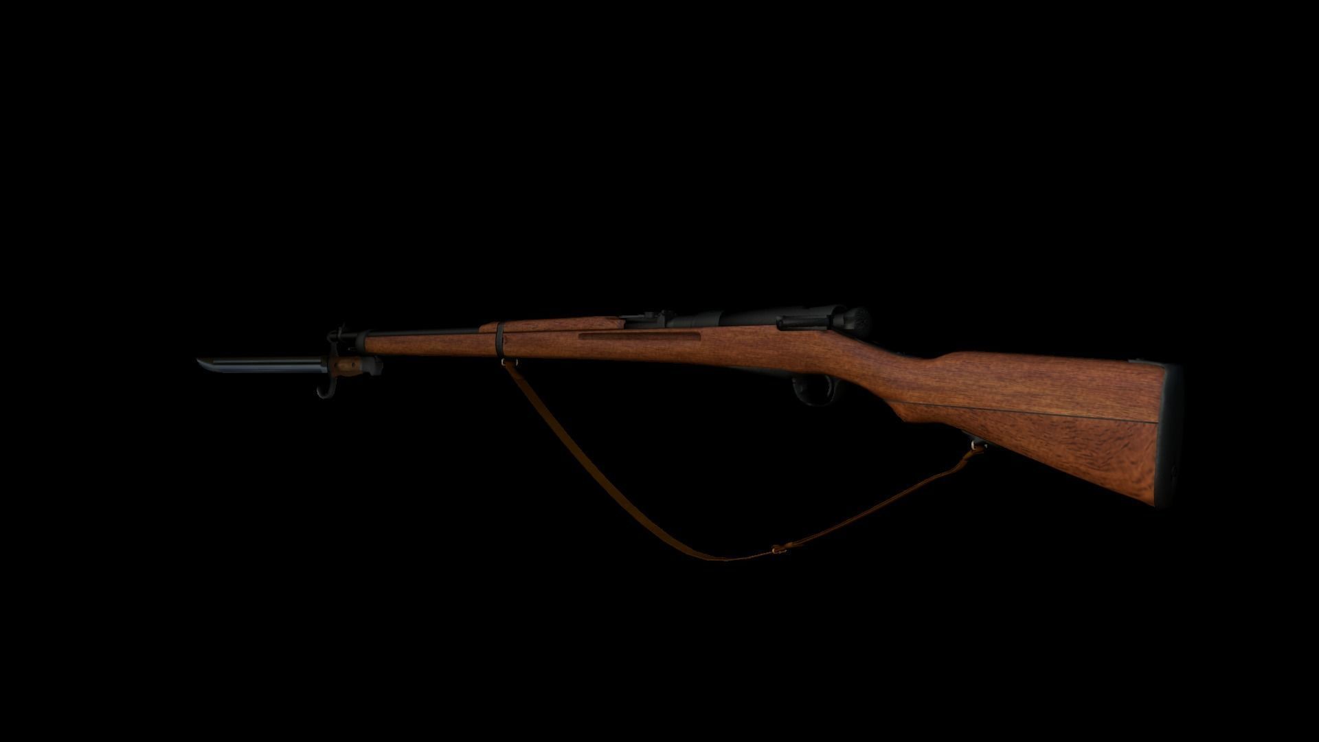 Japanese type38 rifle Low-poly 3D model_9