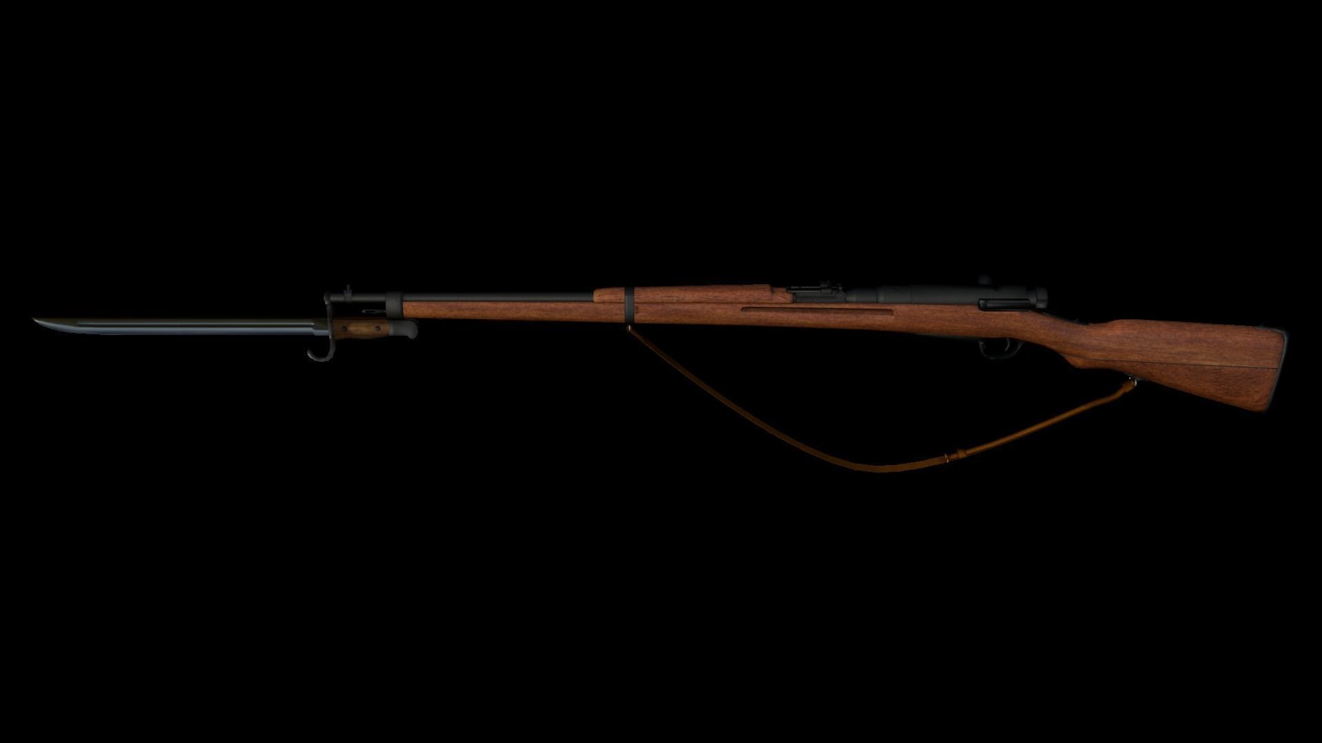 Japanese type38 rifle Low-poly 3D model_10