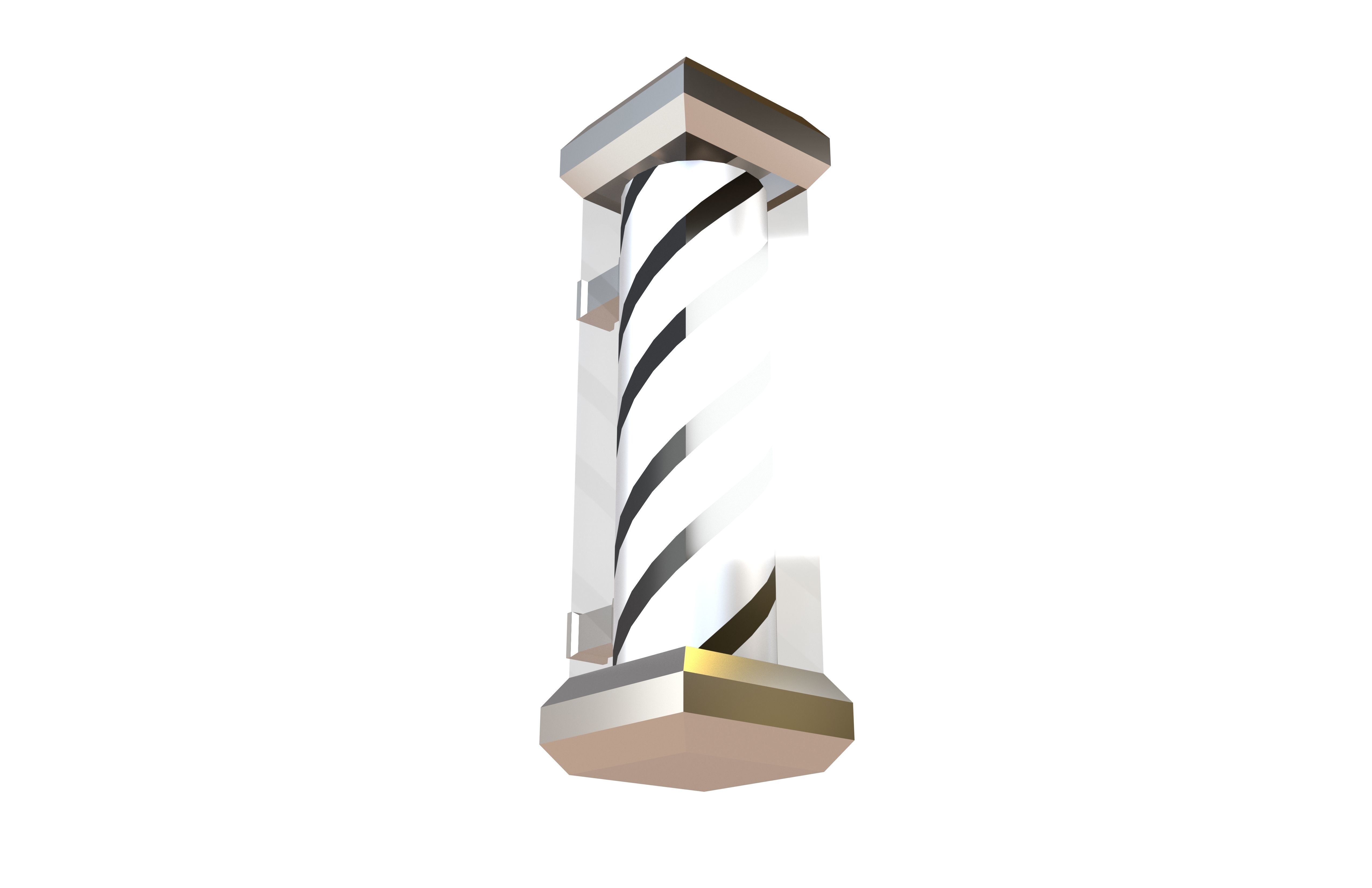 Barber Pole v1 002 Low-poly 3D model_4