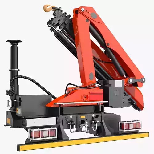Telescopic Boom Crane Rigged 3D model