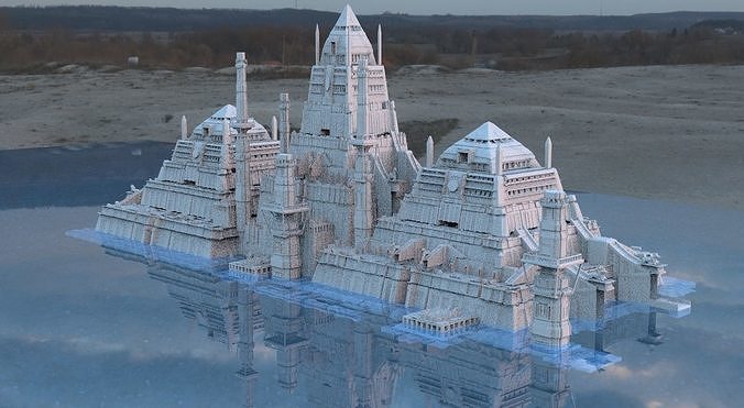 Egyptian Pyramid temple structure  2 3D model