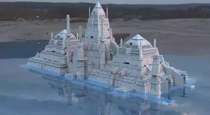 Egyptian Pyramid temple structure  2 3D model