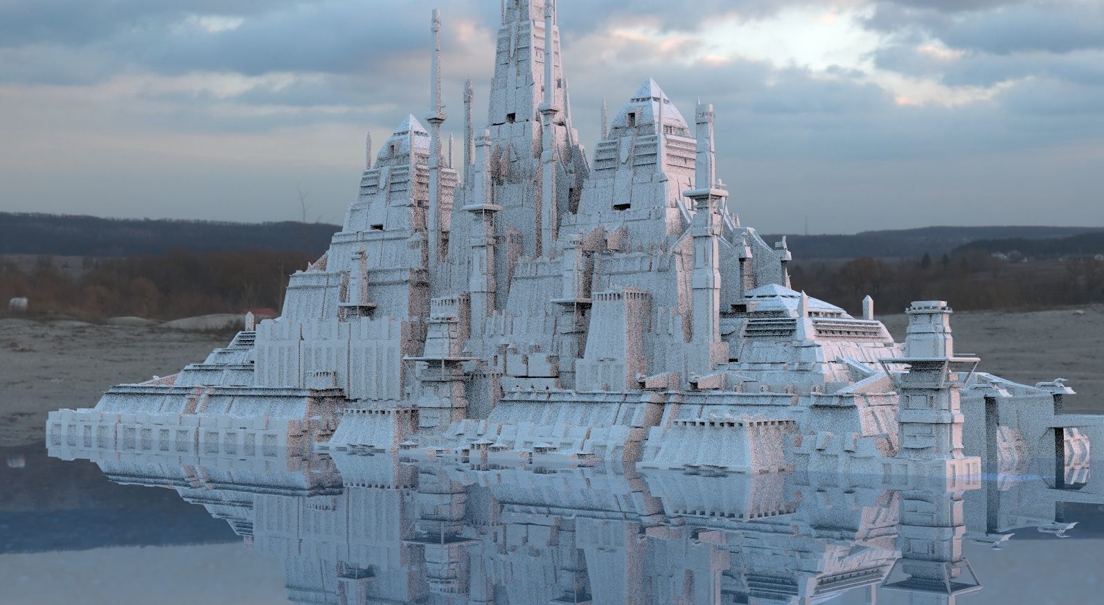 Egyptian Pyramid temple structure  2 3D model_1