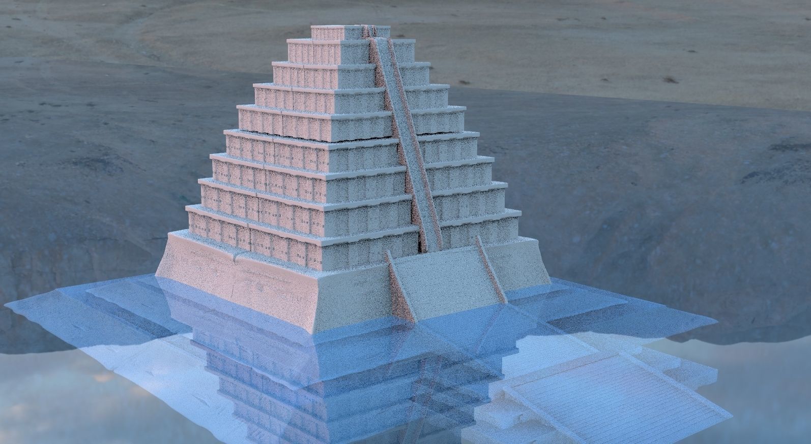 Egyptian Pyramid tall 3D model_3