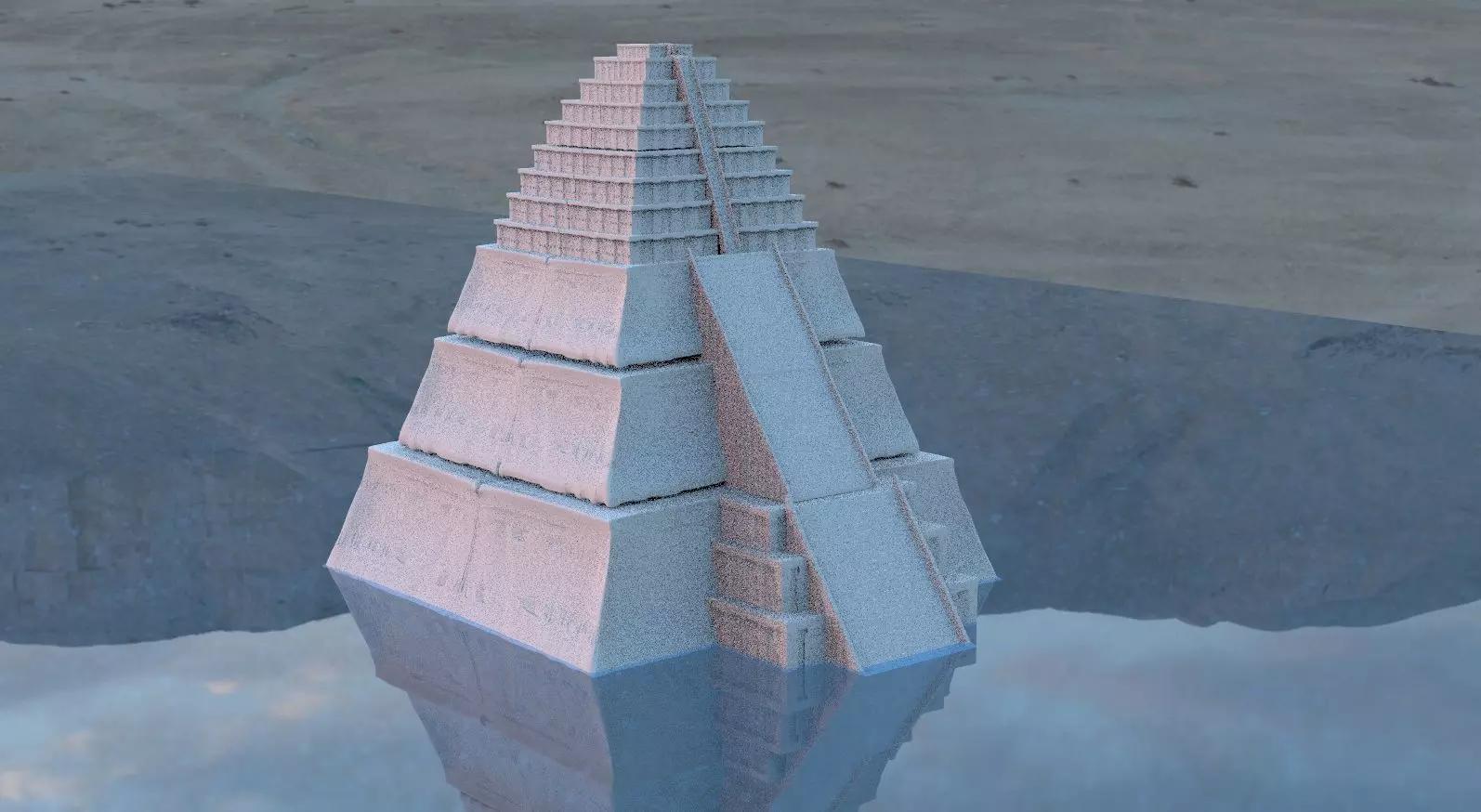 Egyptian Pyramid tall 3D model_0