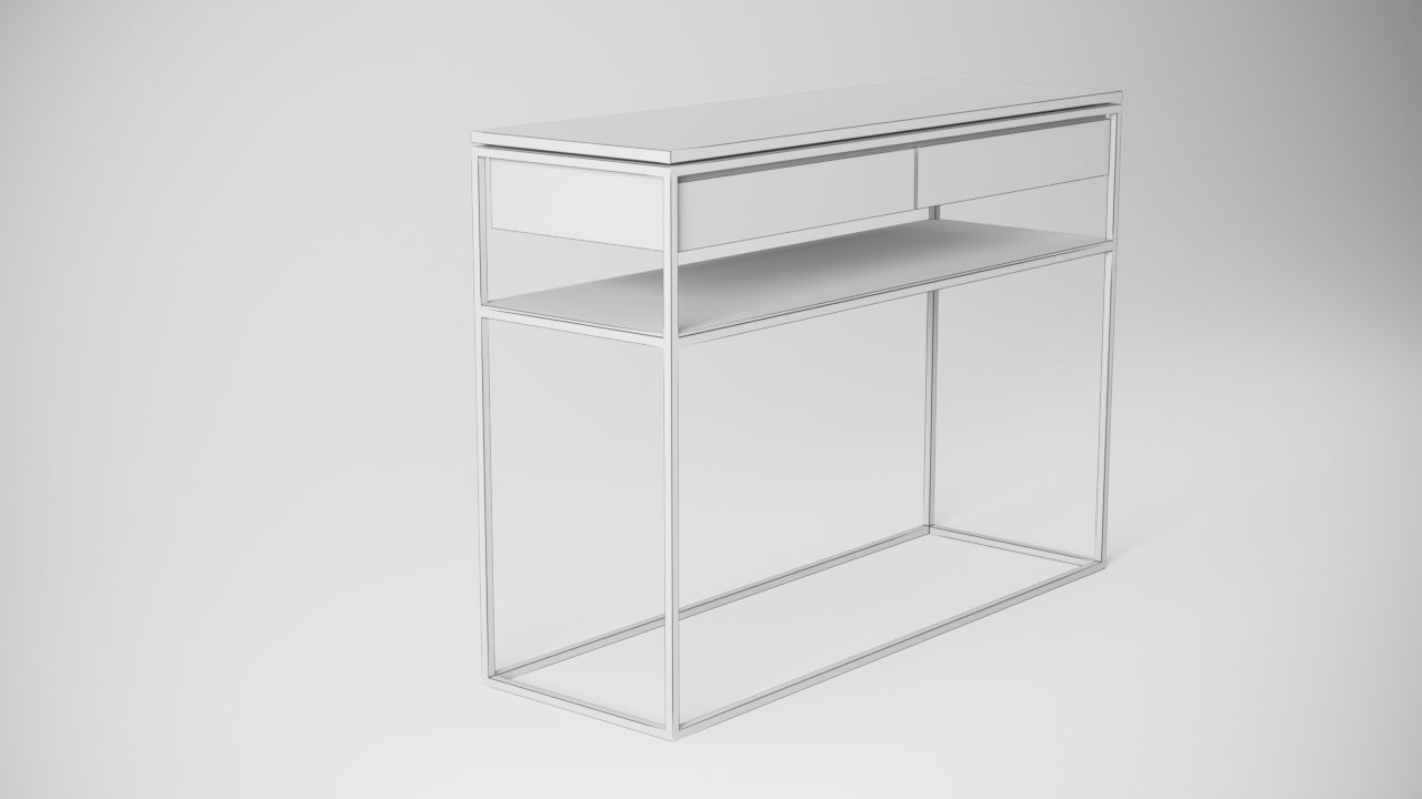 Side Entrance Table  Low-poly 3D model_5