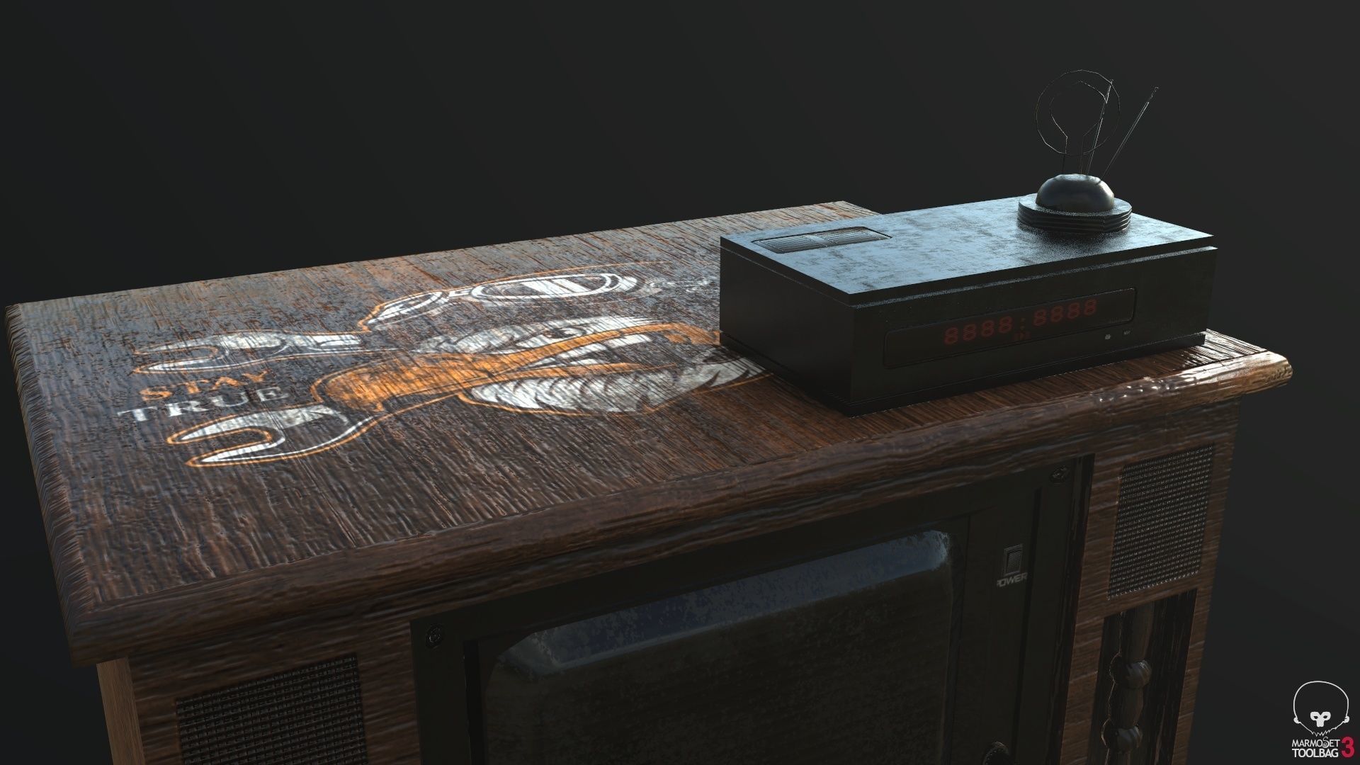 Old TV and Tape Game Ready Low Poly 3D Model Low-poly 3D model_1