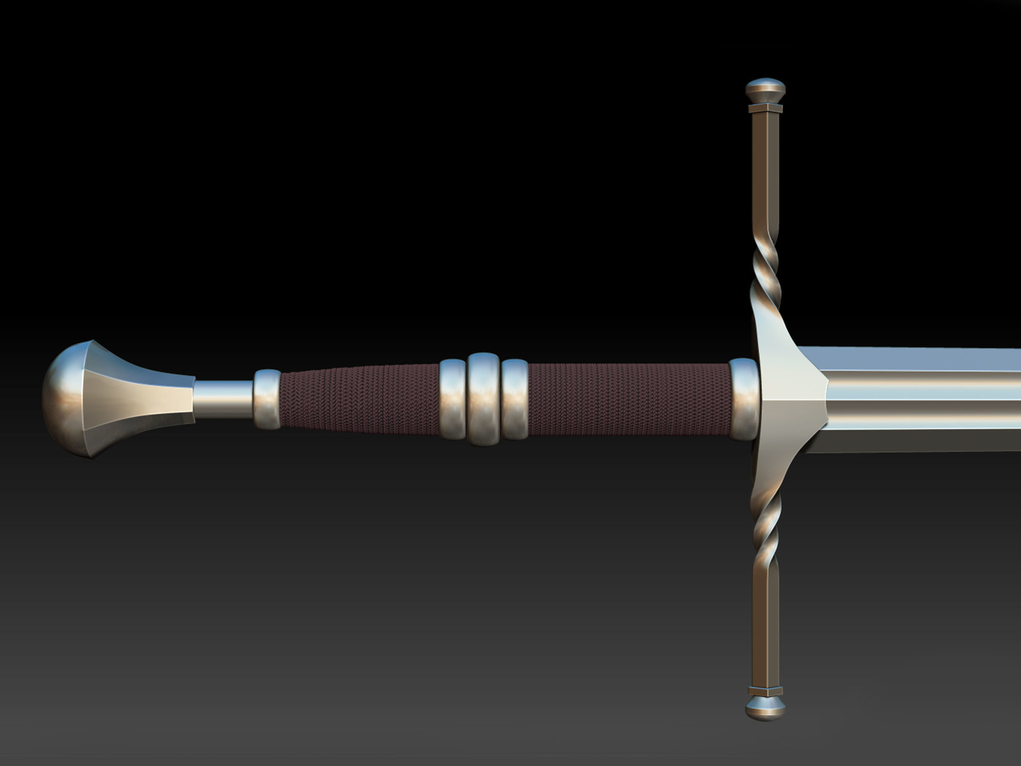 Witcher Sword pack Steel and silver 3D print model_5