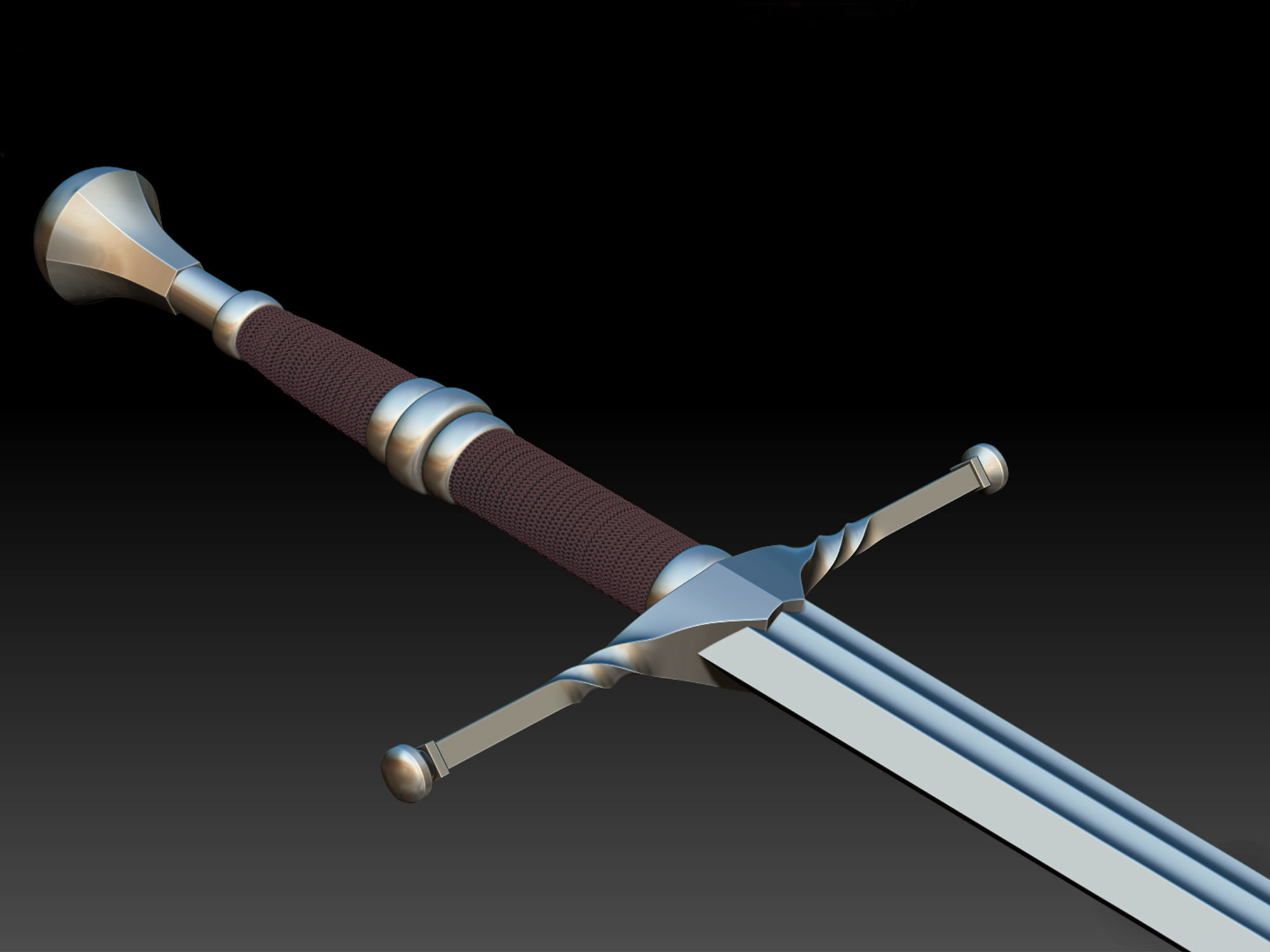 Witcher Sword pack Steel and silver 3D print model_18