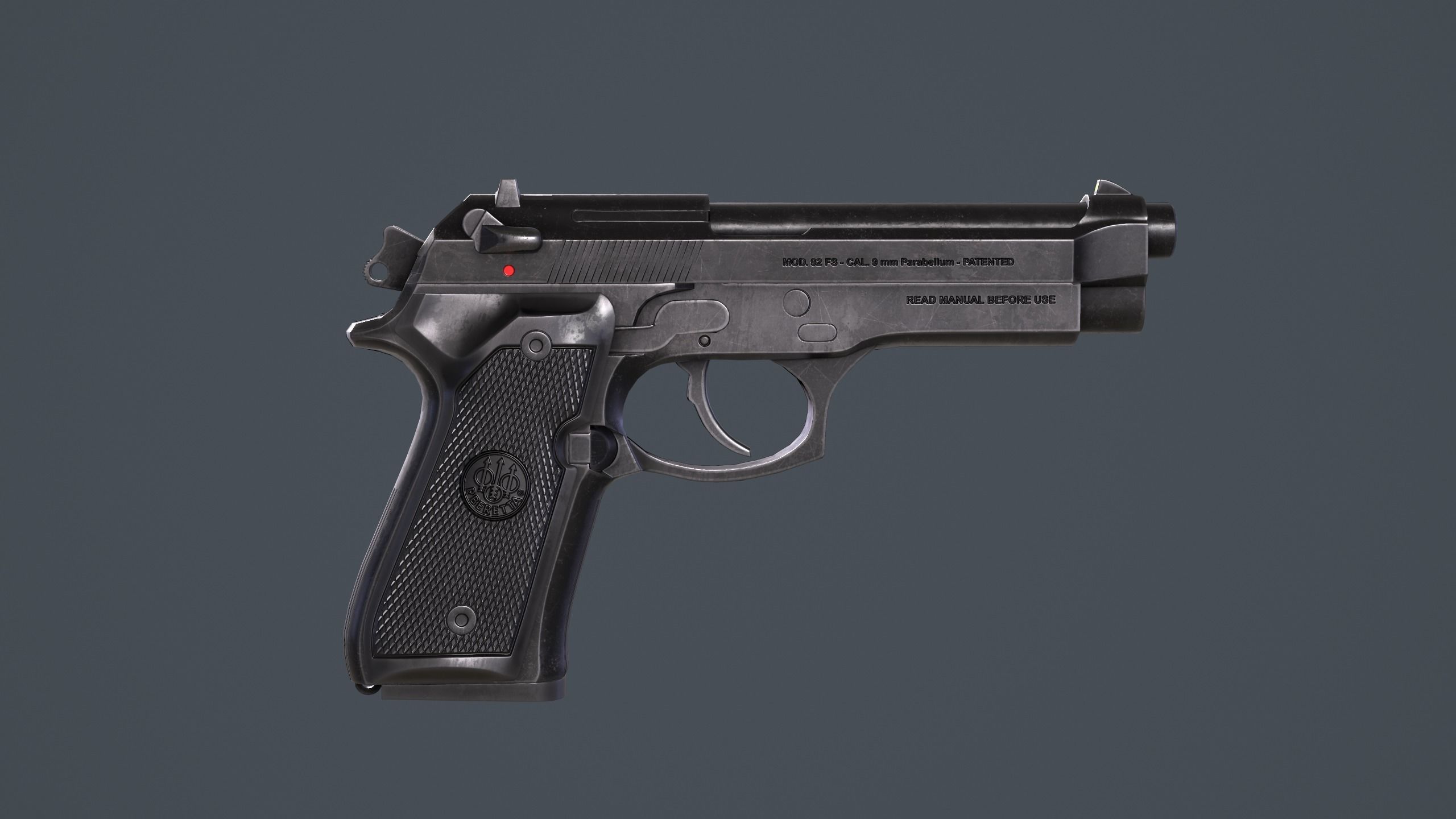 Beretta 92FS Low-poly 3D model_24