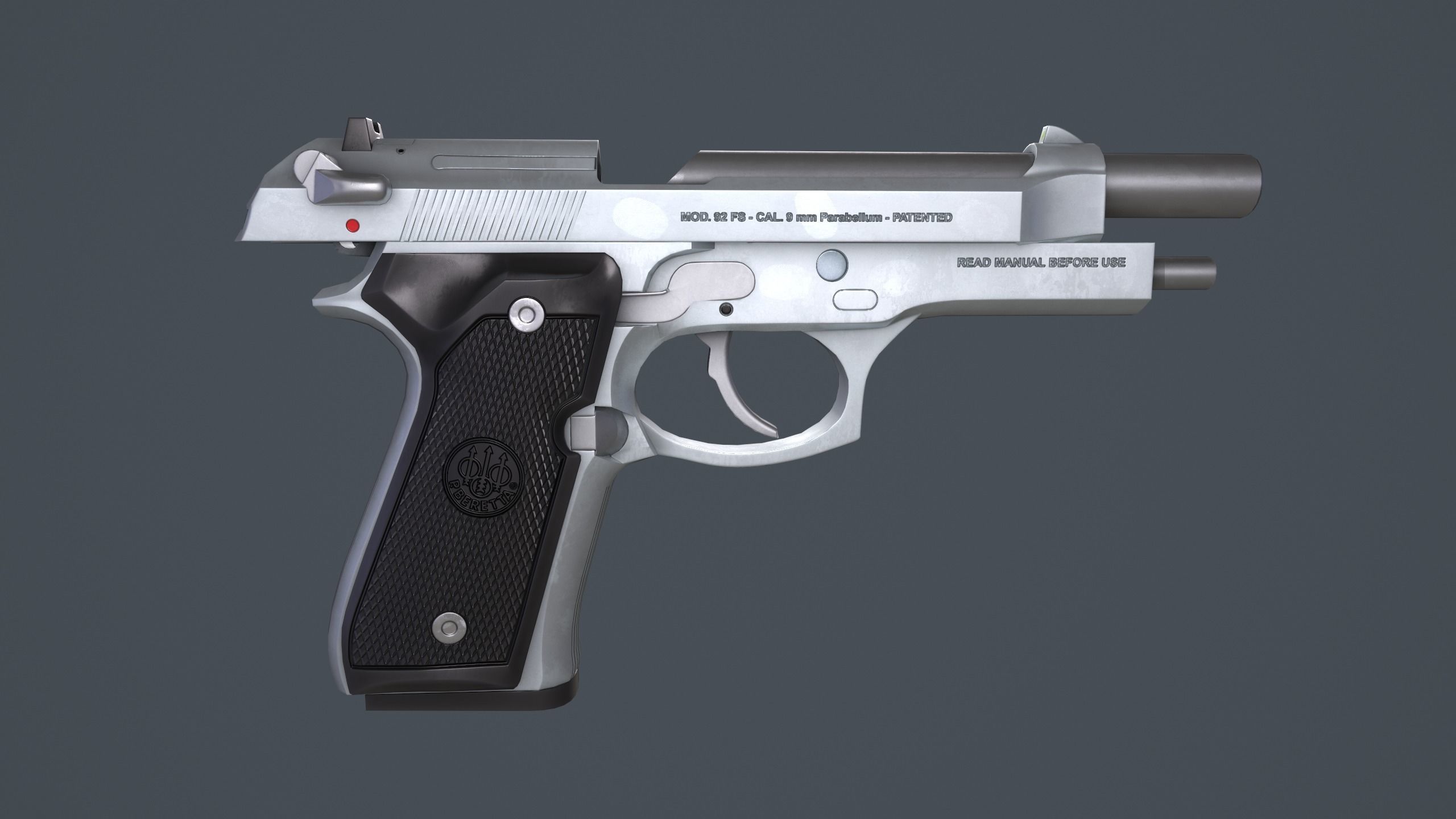 Beretta 92FS Low-poly 3D model_35