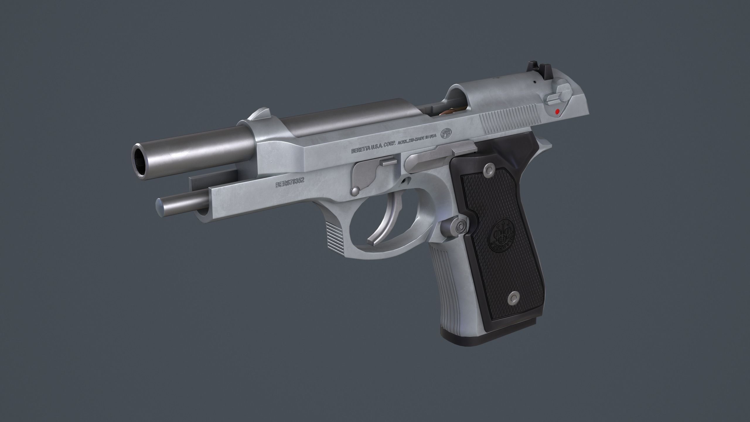 Beretta 92FS Low-poly 3D model_41