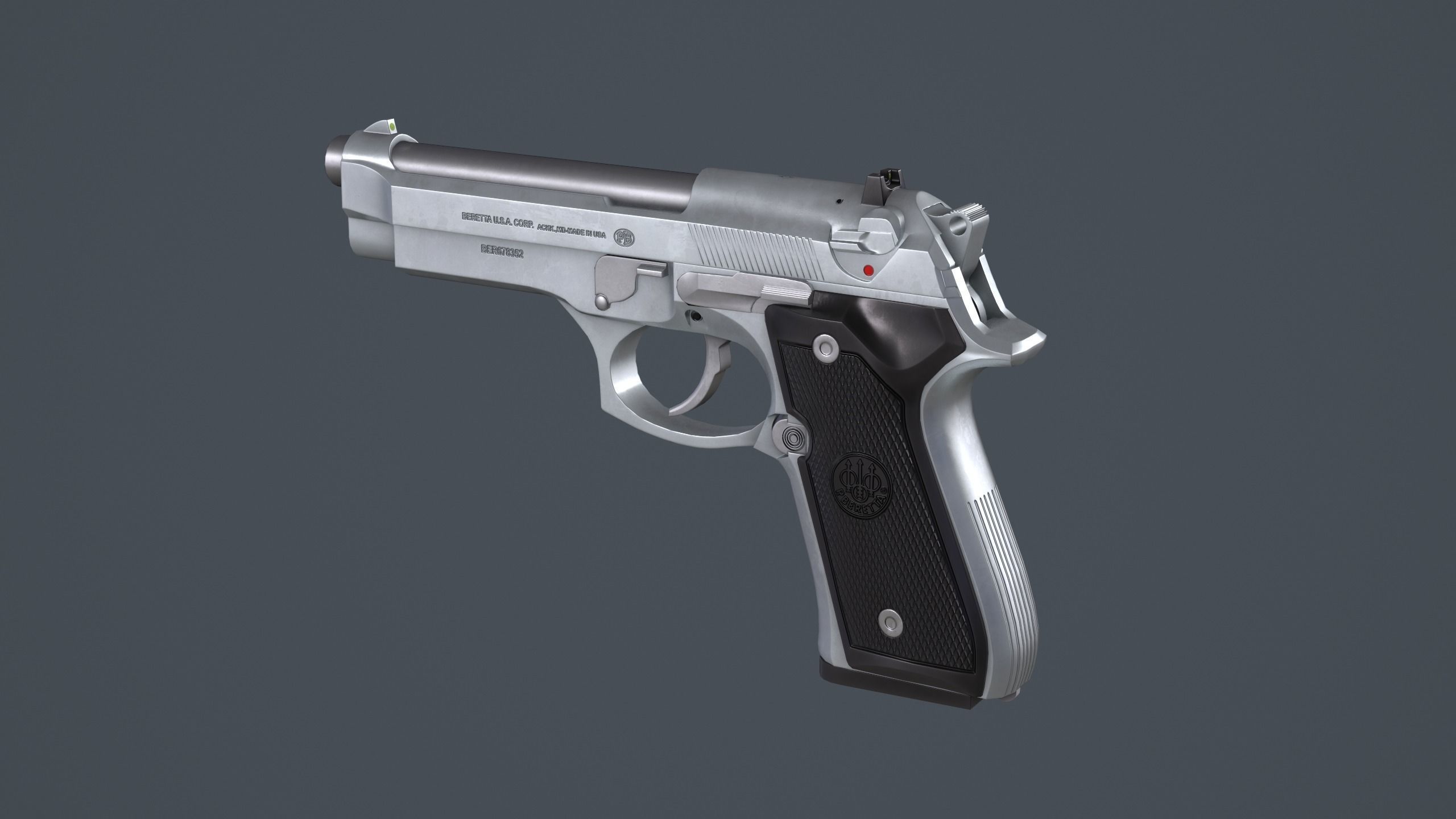 Beretta 92FS Low-poly 3D model_44