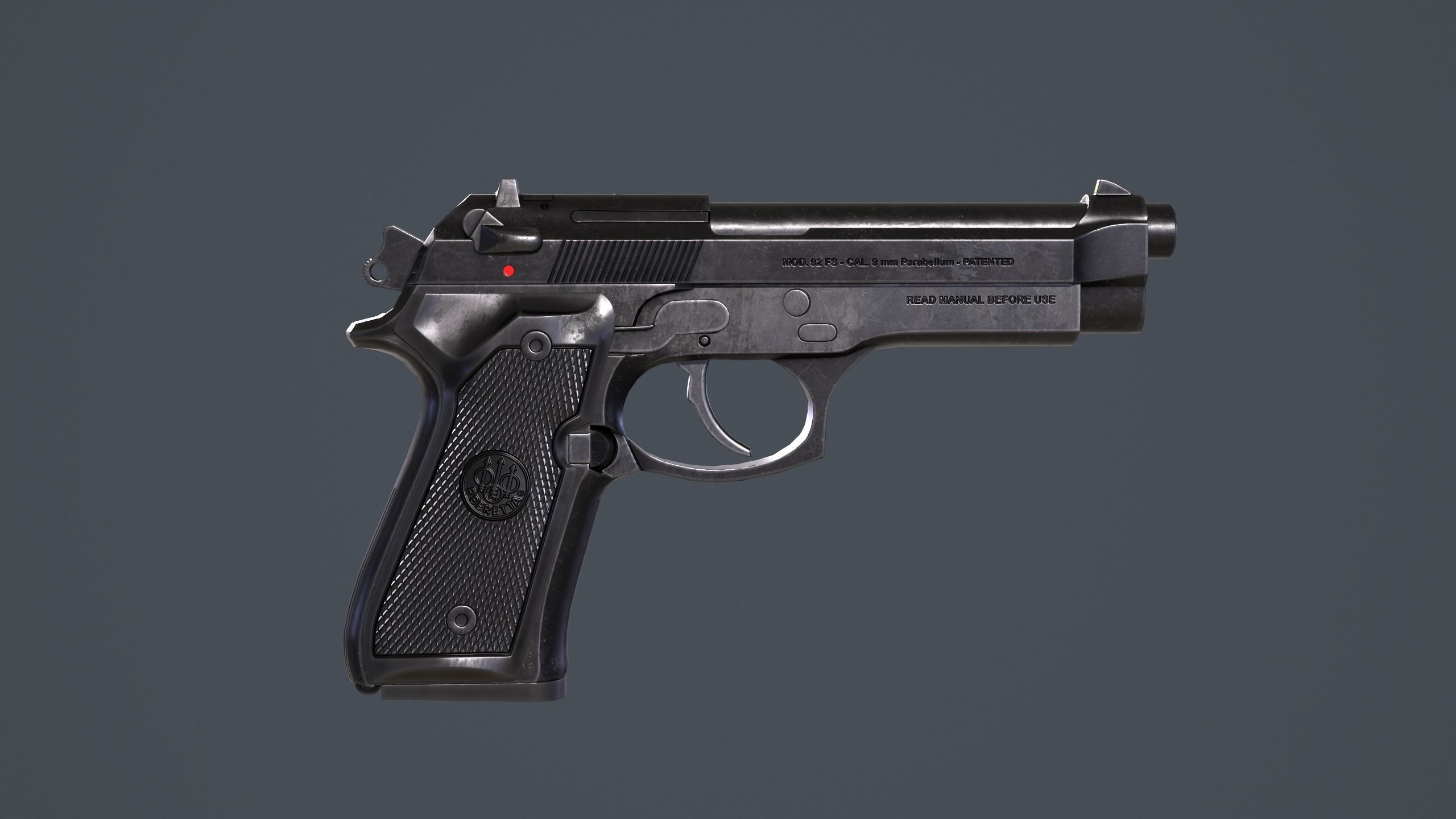 Beretta 92FS Low-poly 3D model_22