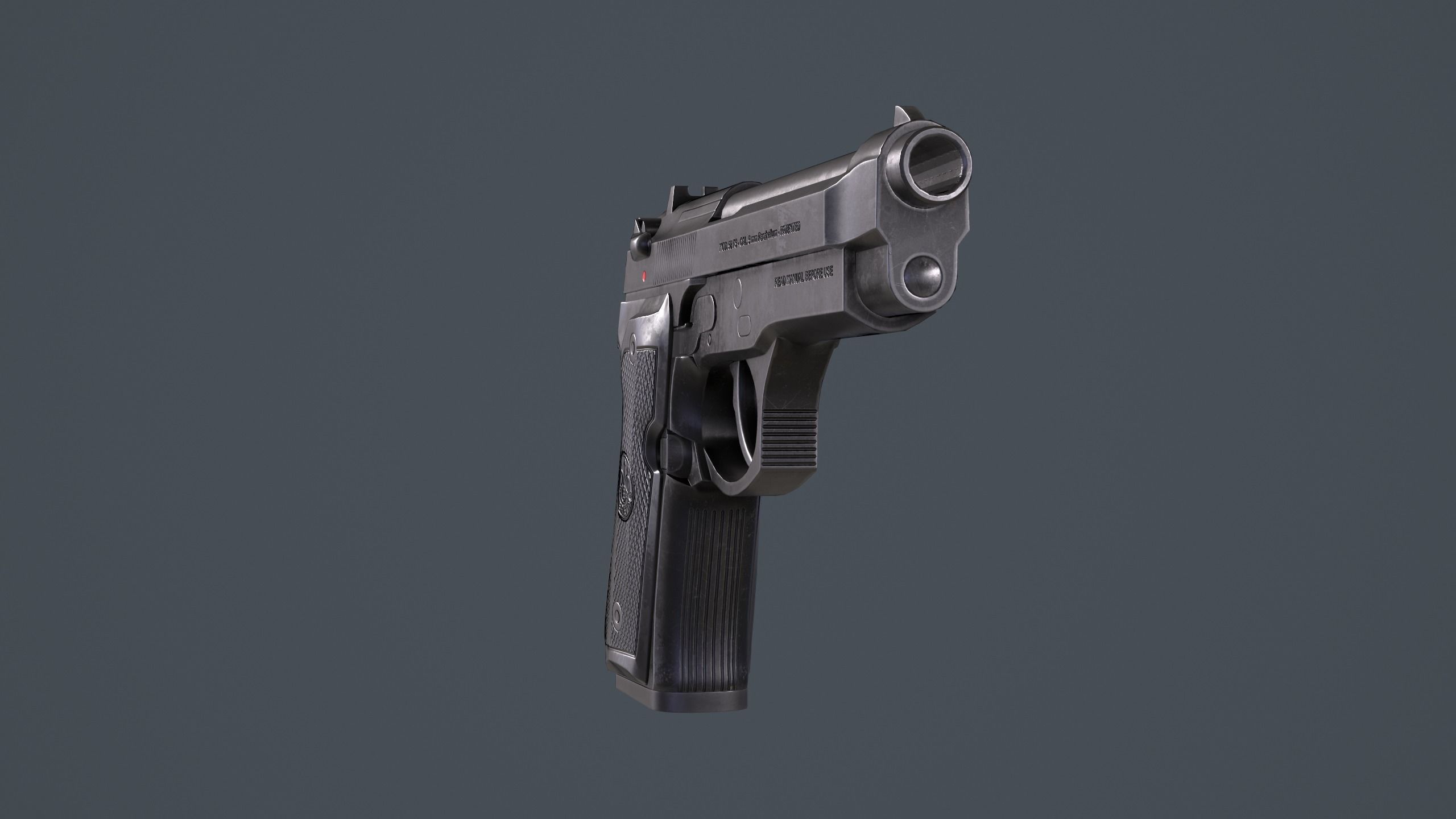 Beretta 92FS Low-poly 3D model_2
