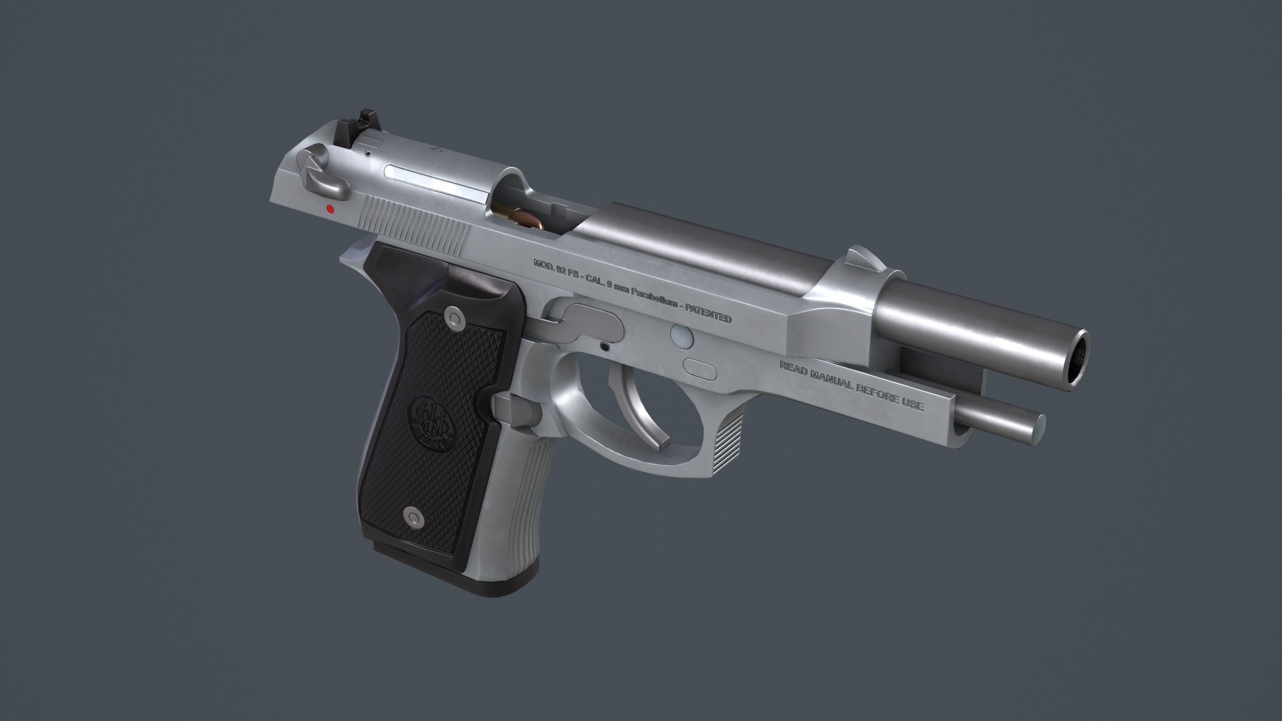 Beretta 92FS Low-poly 3D model_42