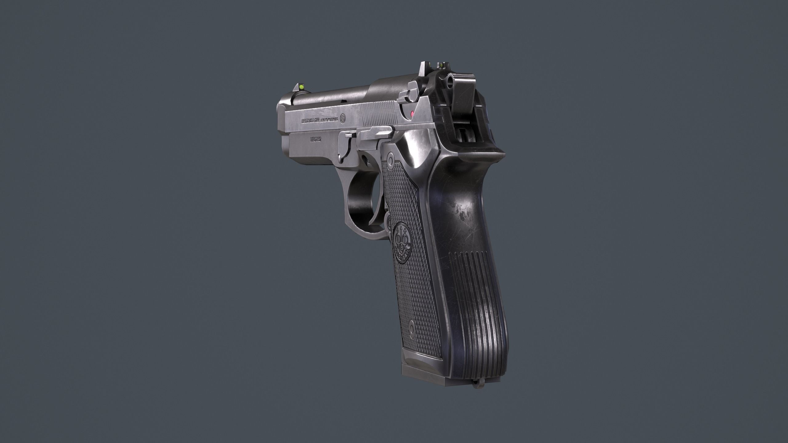 Beretta 92FS Low-poly 3D model_8