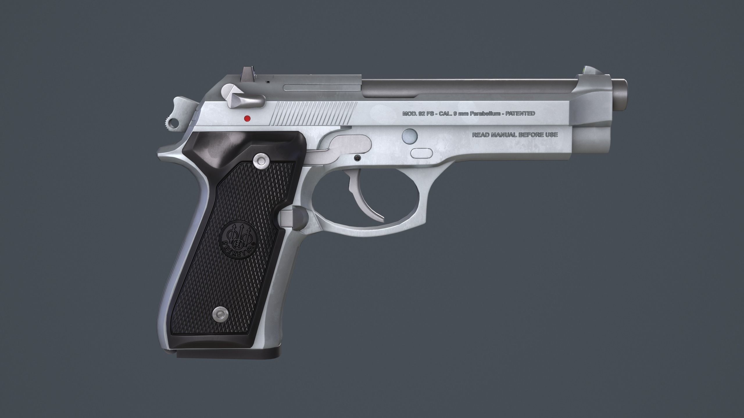 Beretta 92FS Low-poly 3D model_31