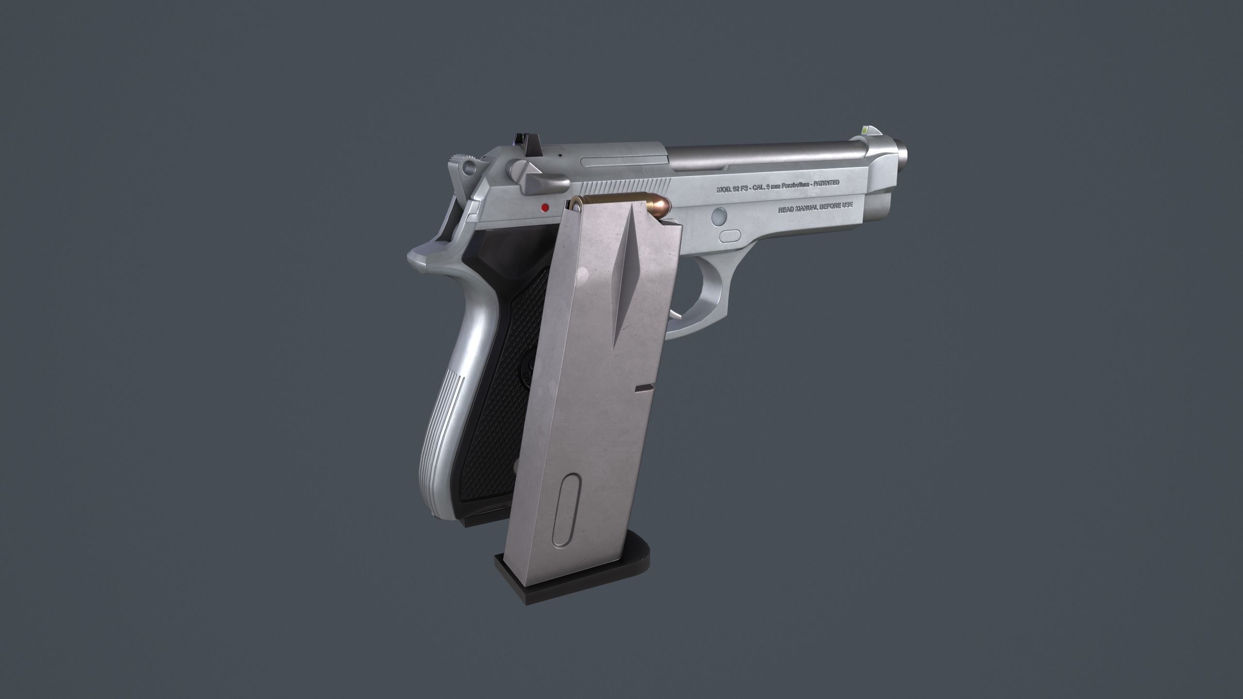 Beretta 92FS Low-poly 3D model_37