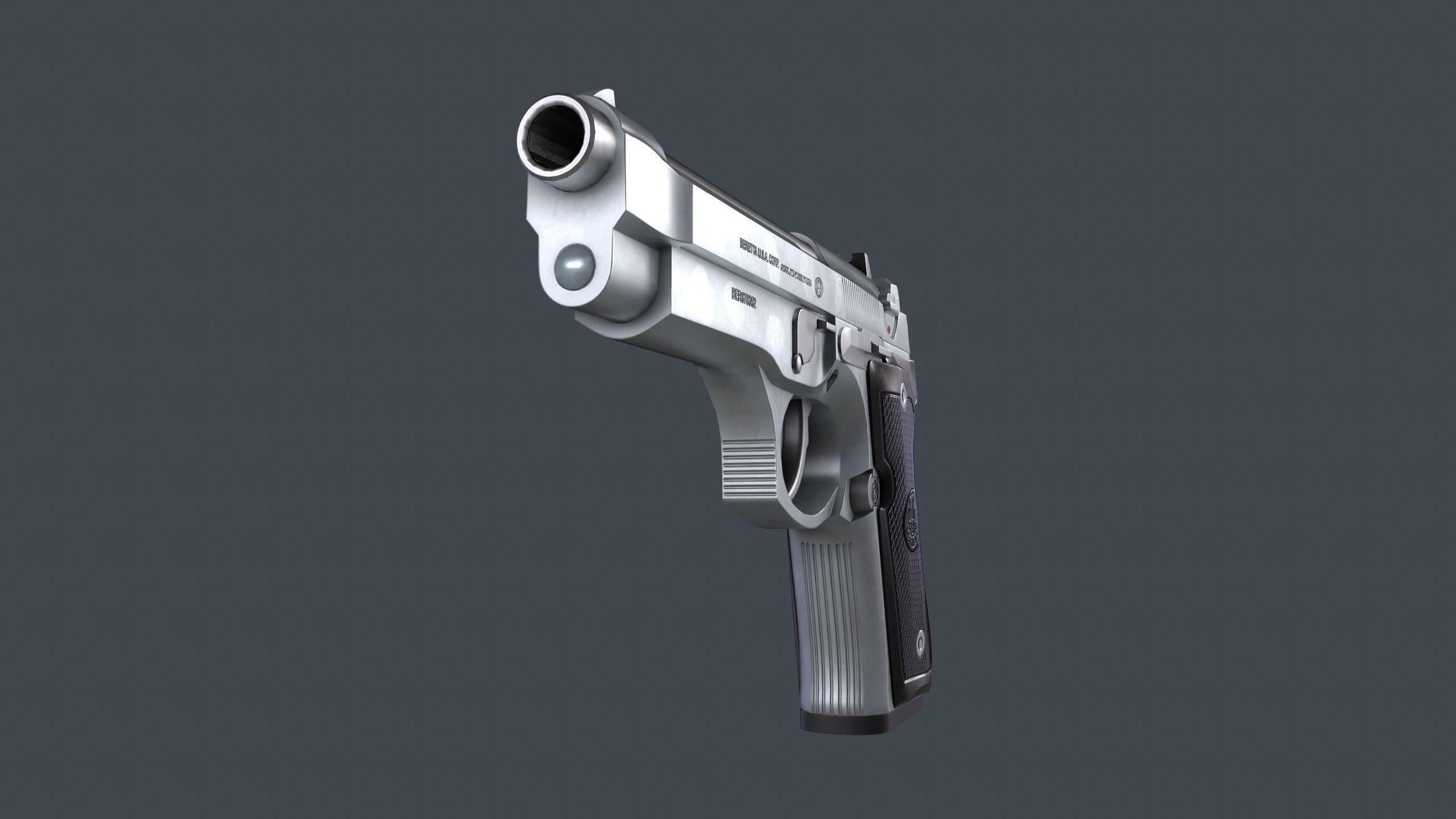 Beretta 92FS Low-poly 3D model_32