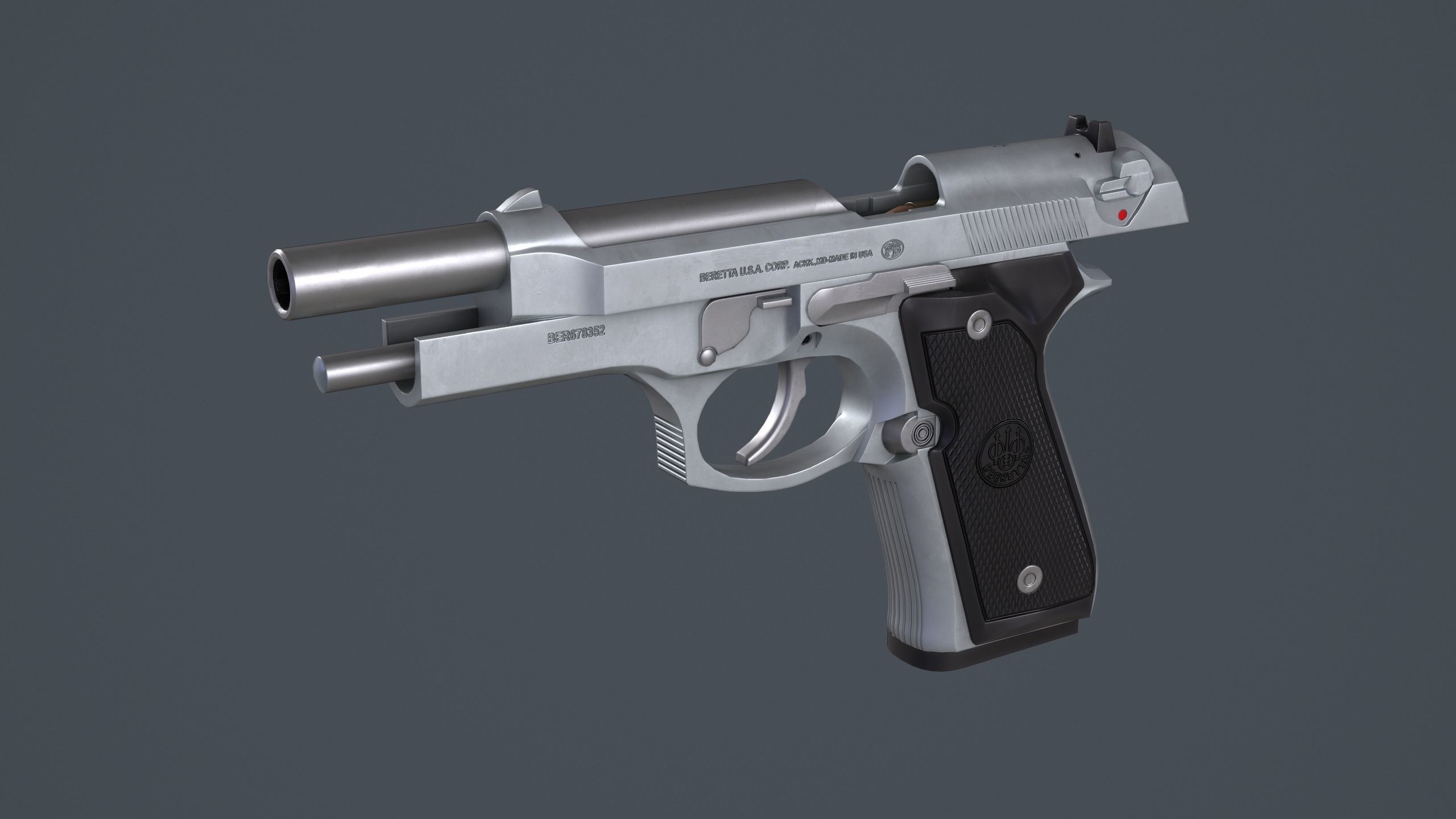 Beretta 92FS Low-poly 3D model_39